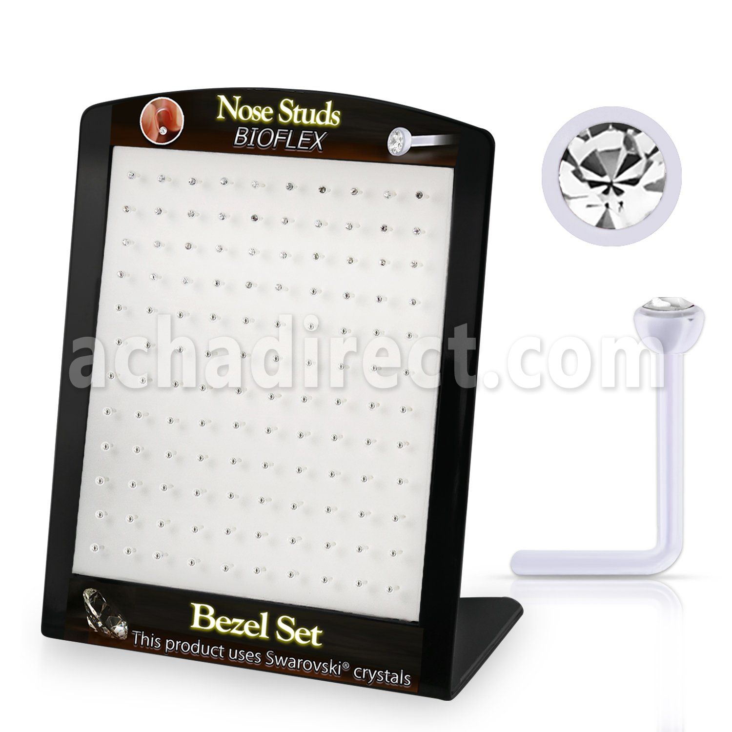brac23 display w 120 bio  flex nose stud w 2.5mm clear crystal