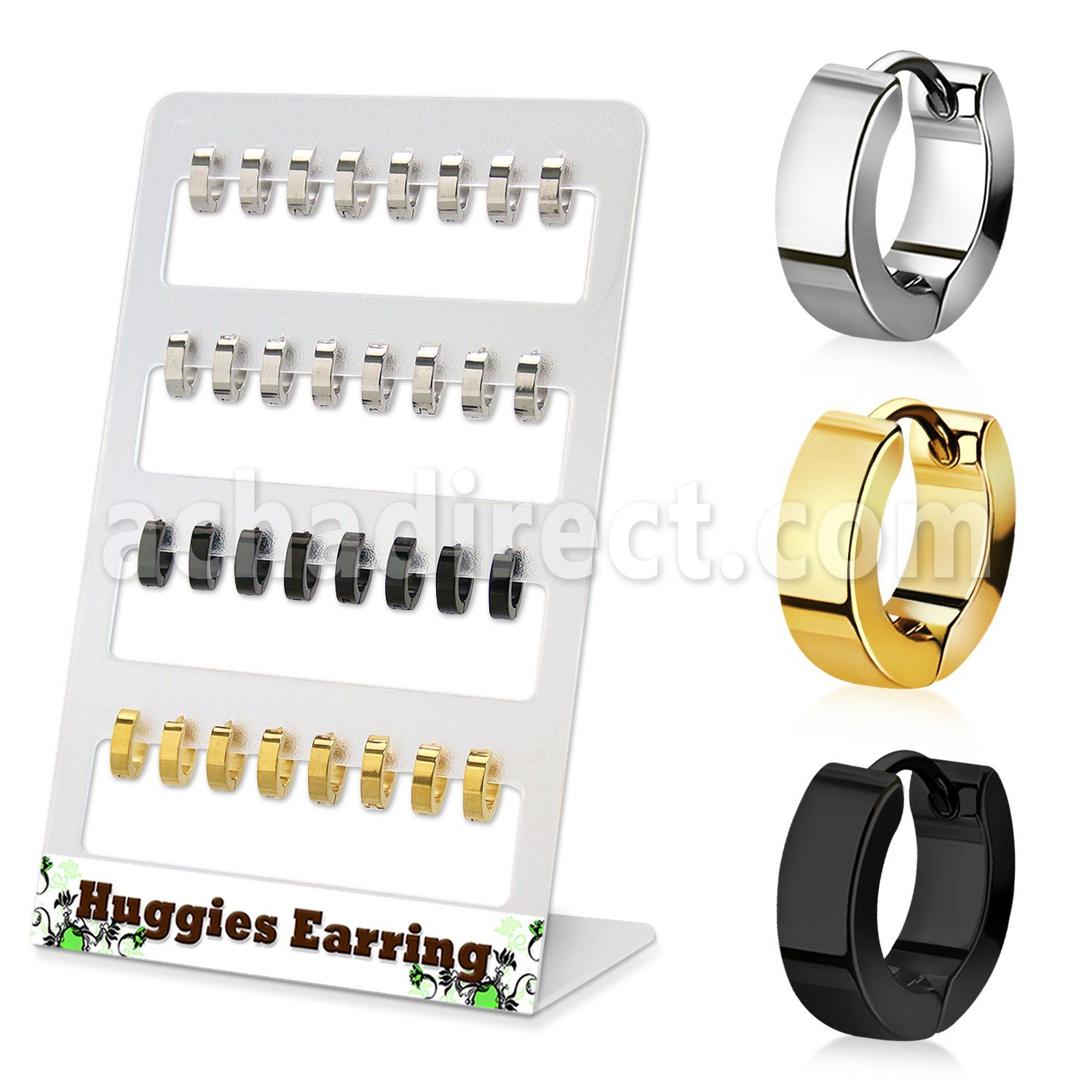 brer35 stainless steel huggie earring 16pairs