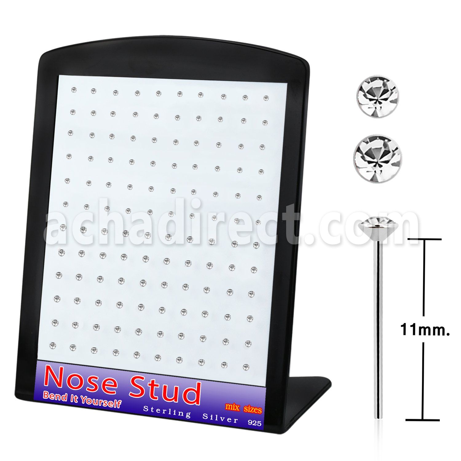 brnymc10 925 sterling silver nose studs round crystal tops