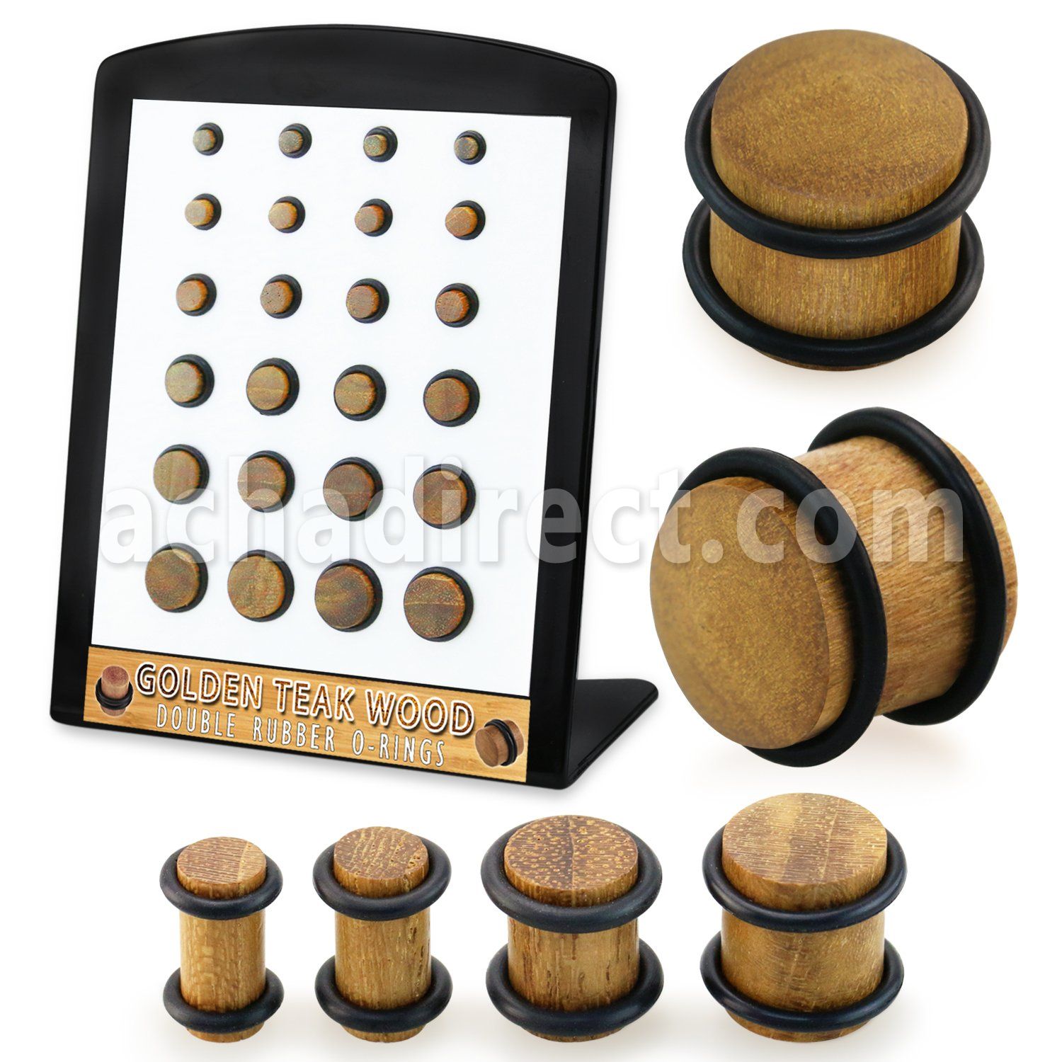 brpg219 solid teak wood plugs double rubber o rings 24pcs