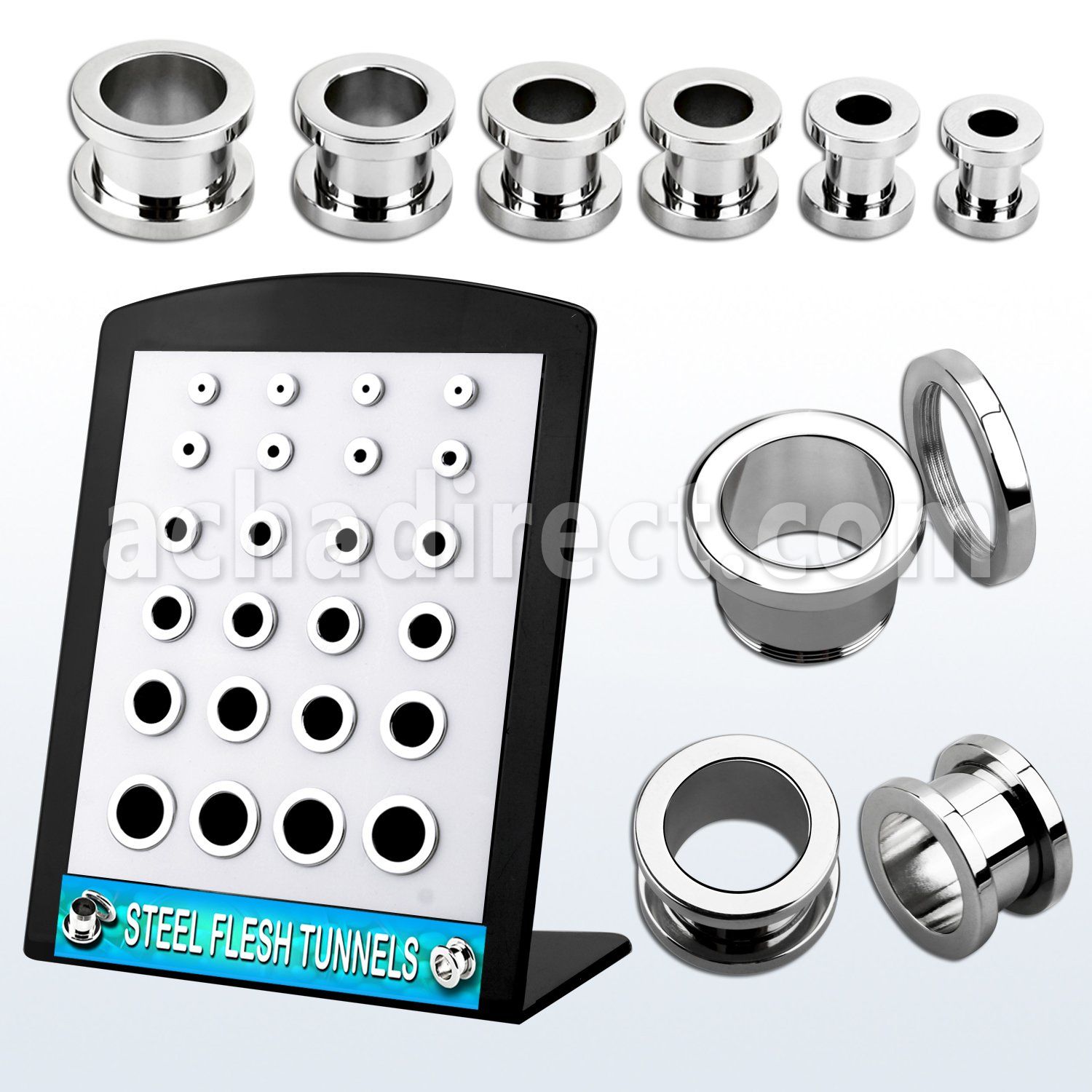 brpg5 board of mirror polished 316l steel scewfit flesh tunnel