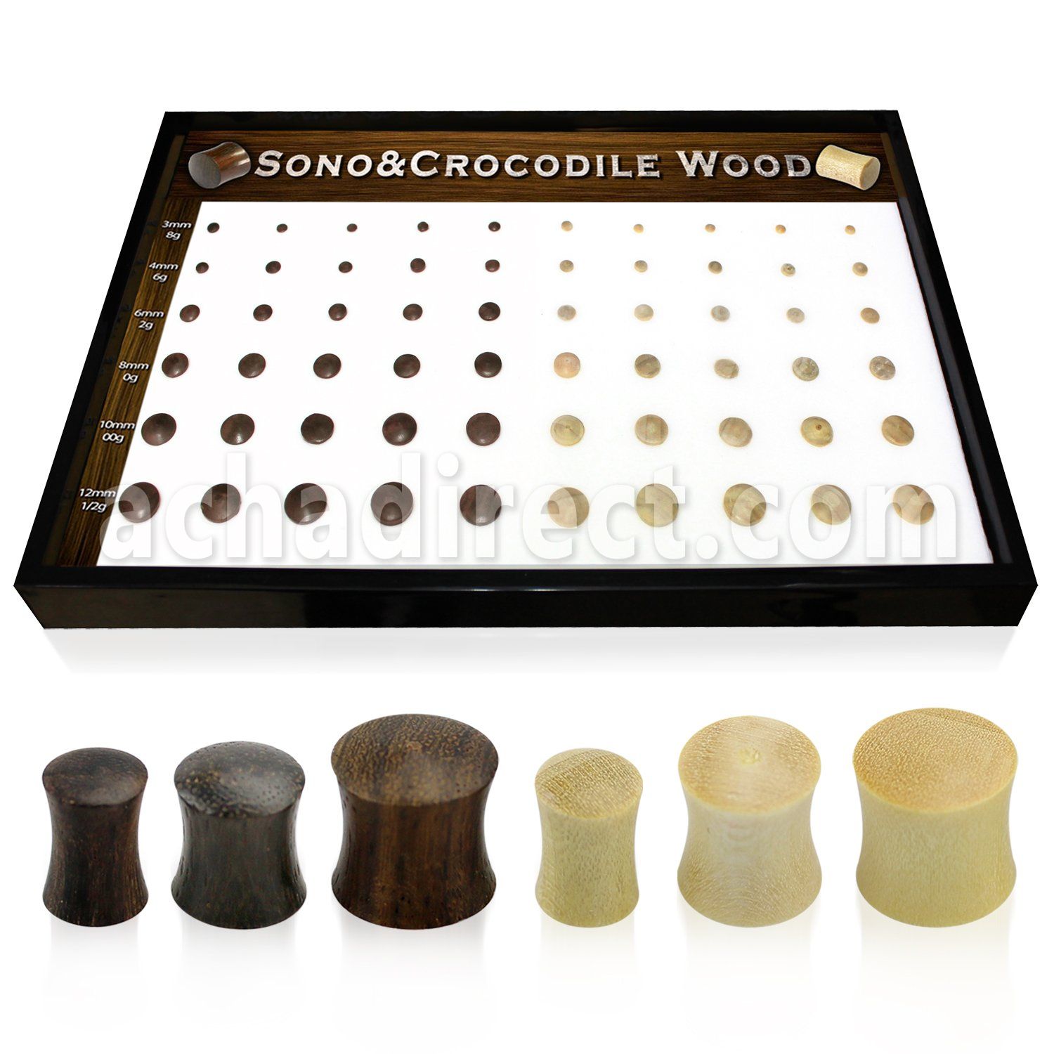 brpg74 board of sono crocodile wood double flared plug