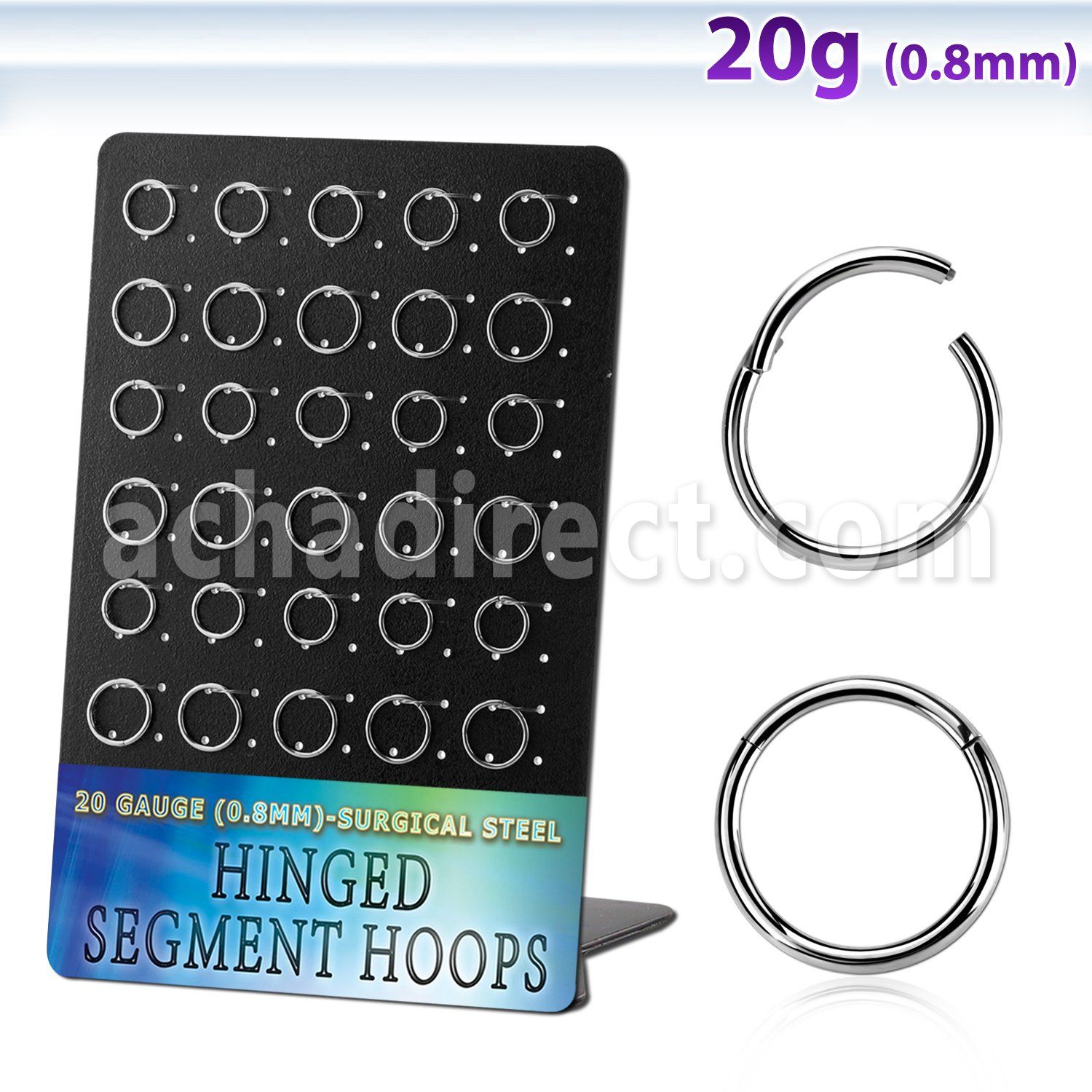 brsegh3 board w 30 316l steel hinged segment ring 20g