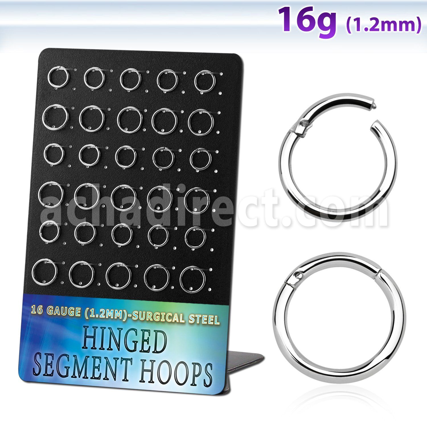 brsegh4 board w 30 316l steel hinged segment ring 16g 