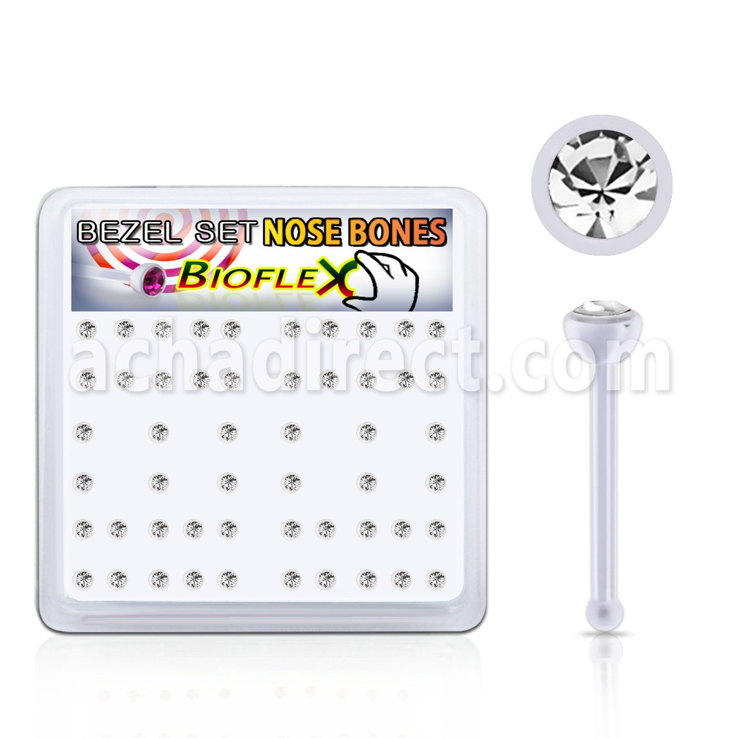 bxa34 box w 120 bio  flex nose bone w 2.5mm clear crystal