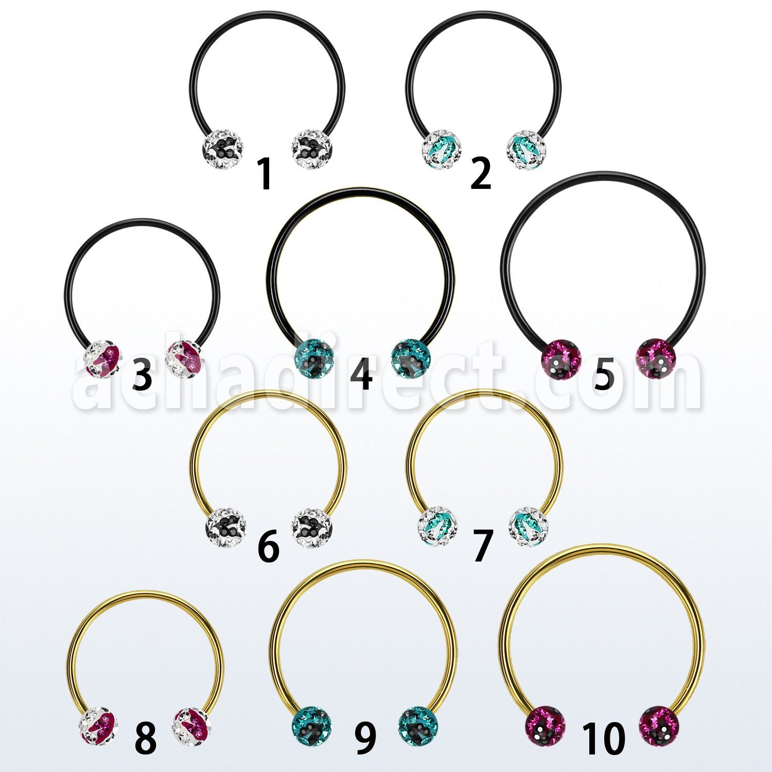 cbmtfc6l xxl anodized steel cbr 14g w 6mm ball multicrystal zebra