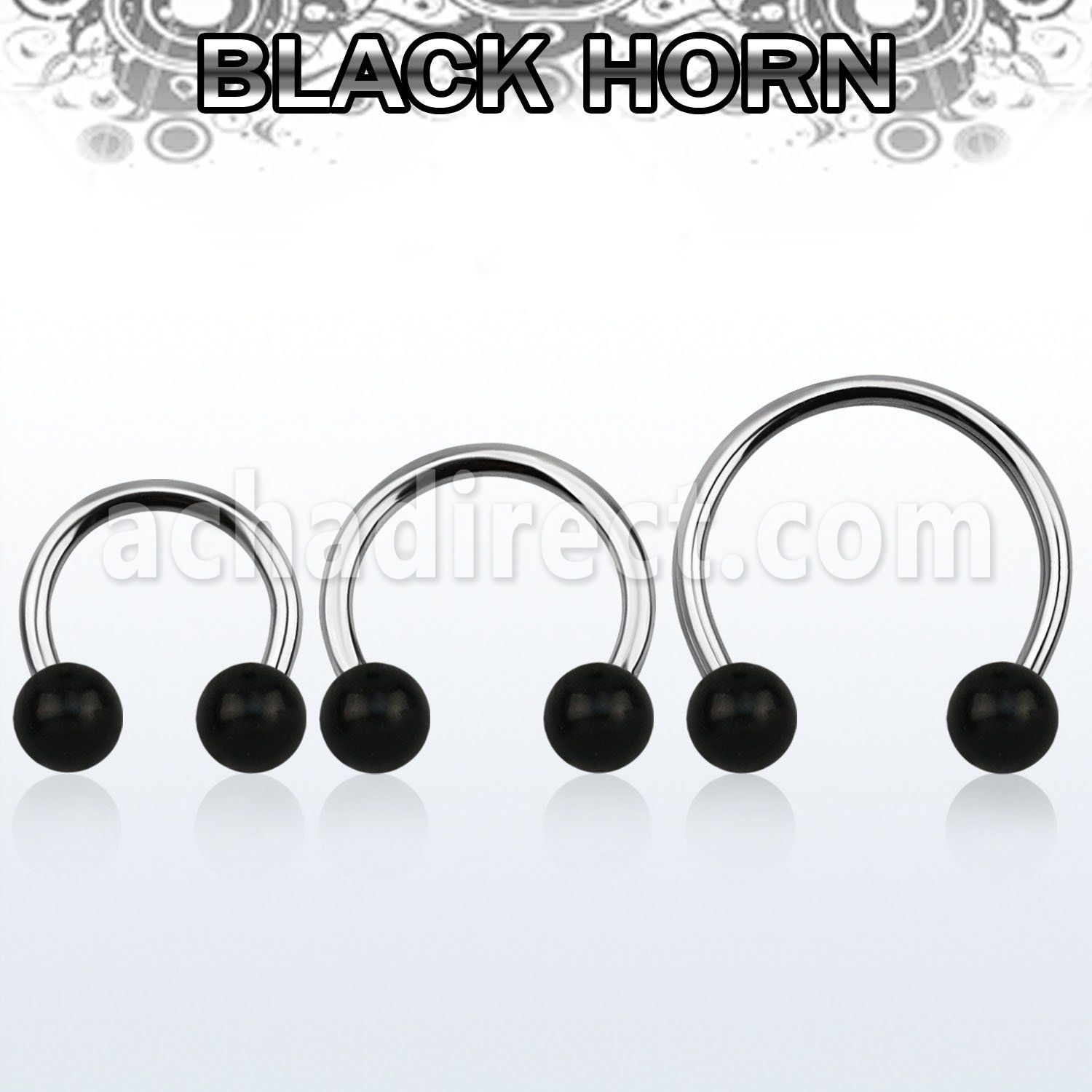 cbmwk8l xxl steel cbr, 14g w 8mm black horn wood balls