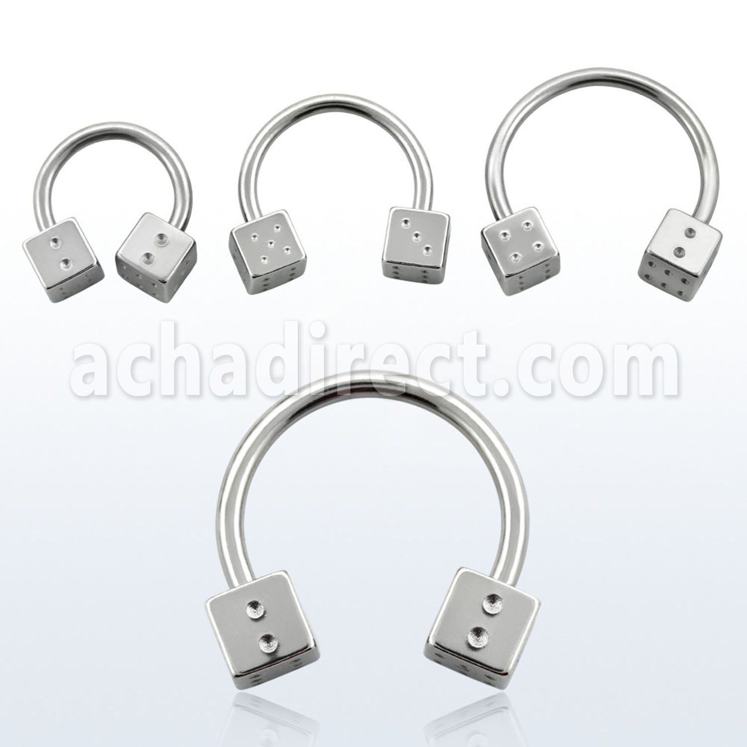 cbsdi5 316l steel circular barbell with two 5mm dices