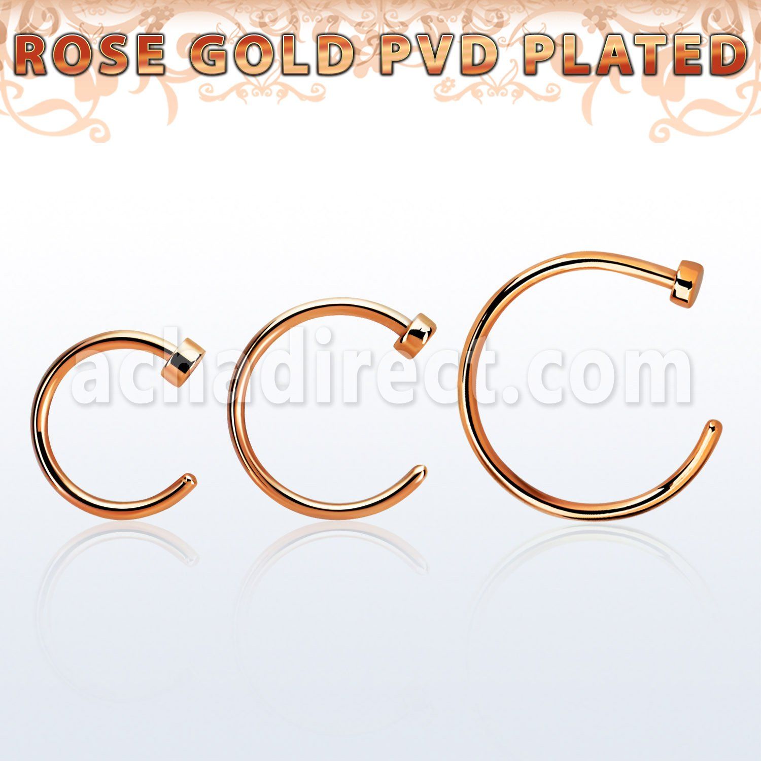 clttns20 rose gold pvd plated 316l steel fake nose clips