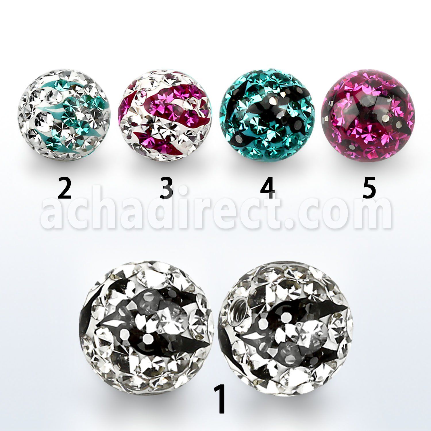 cmfr8 zebra striped ferido glued multi crystal ball