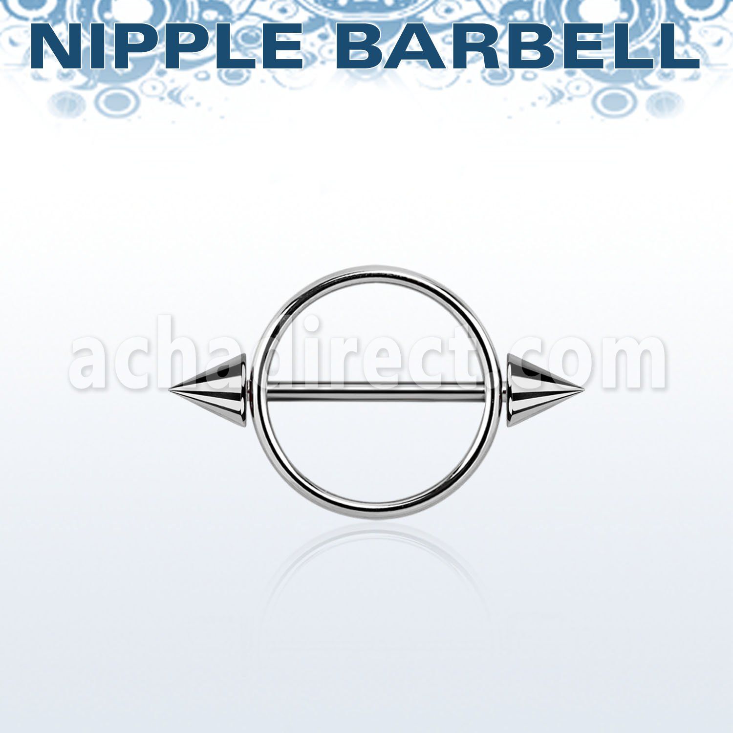 cnnpe5 surgical steel round nipple shield w a bar w 2 5mm cones