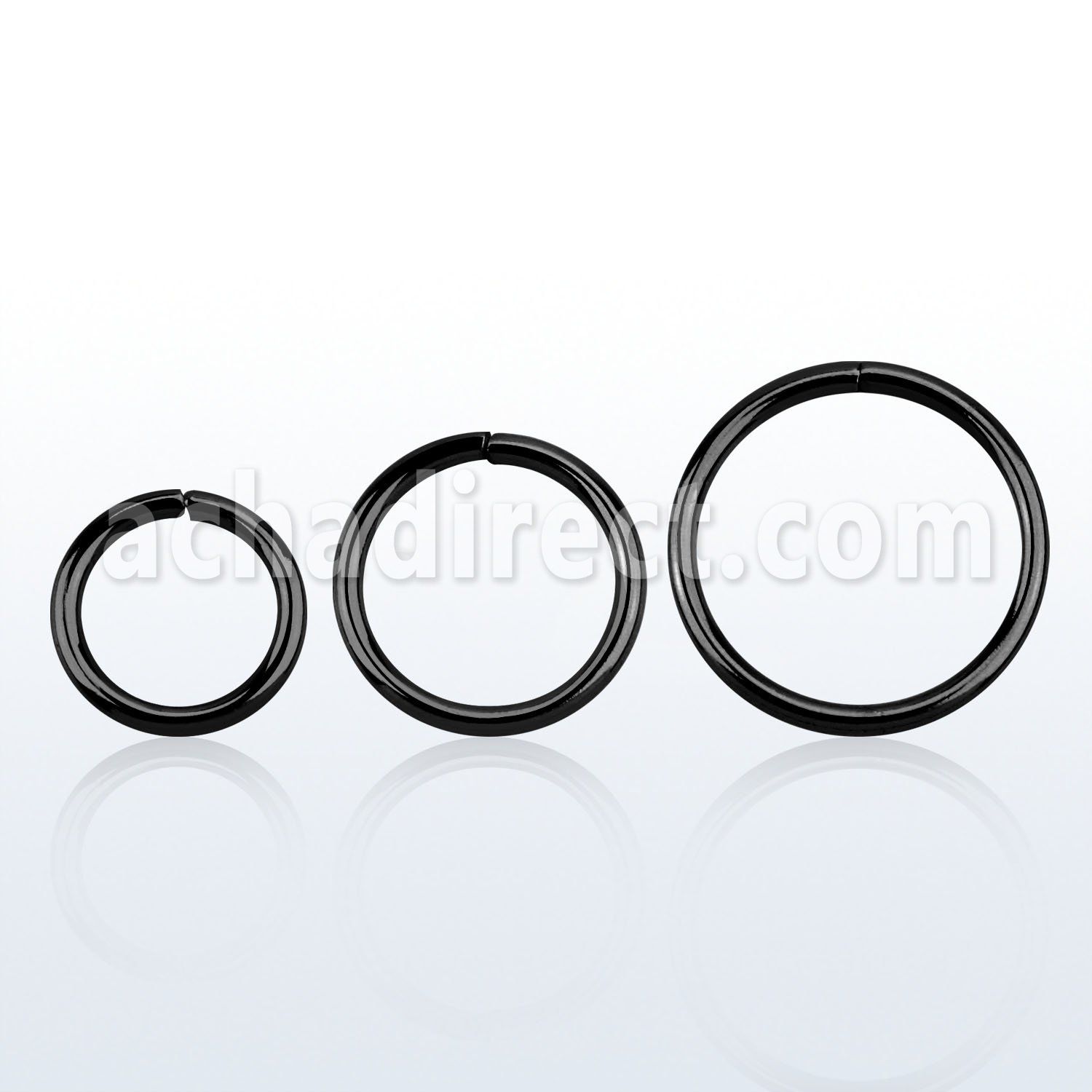 cpsel18 black plated 925 silver seamless ring 18g 1mm