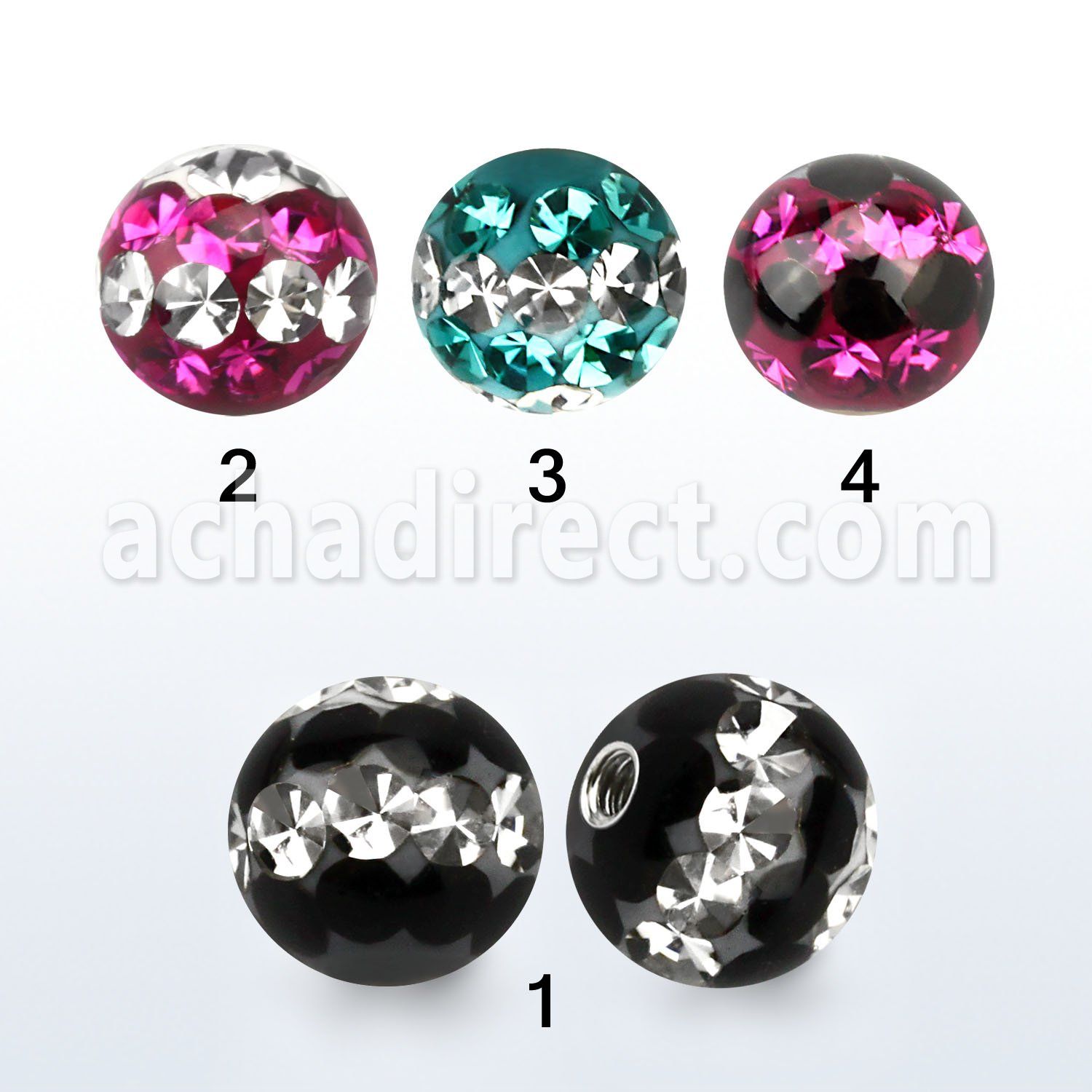 dmfr6 6mm ball with ferido glued triple line multi crystals