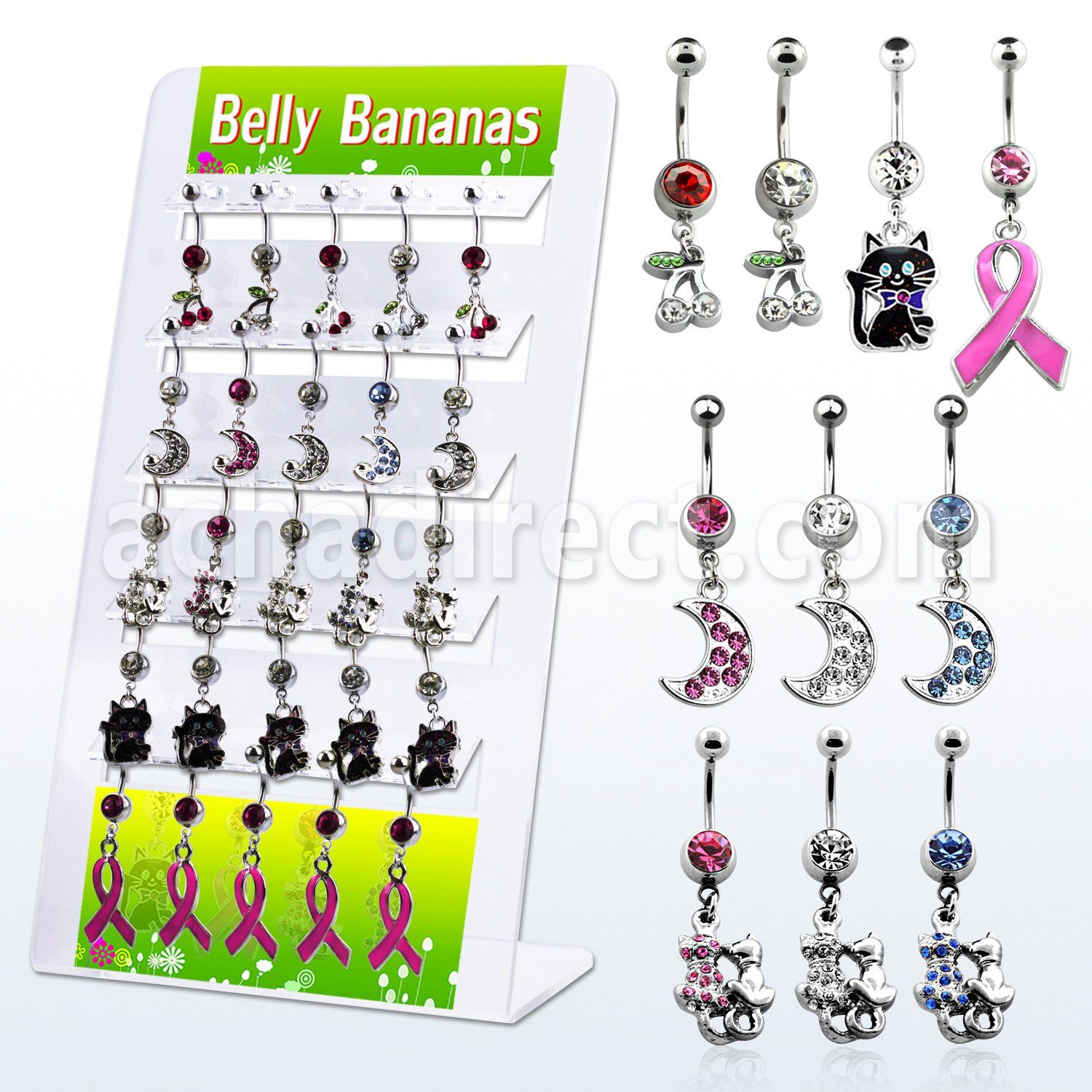 dmix1 box of 316l steel belly banana with danglings by rubber