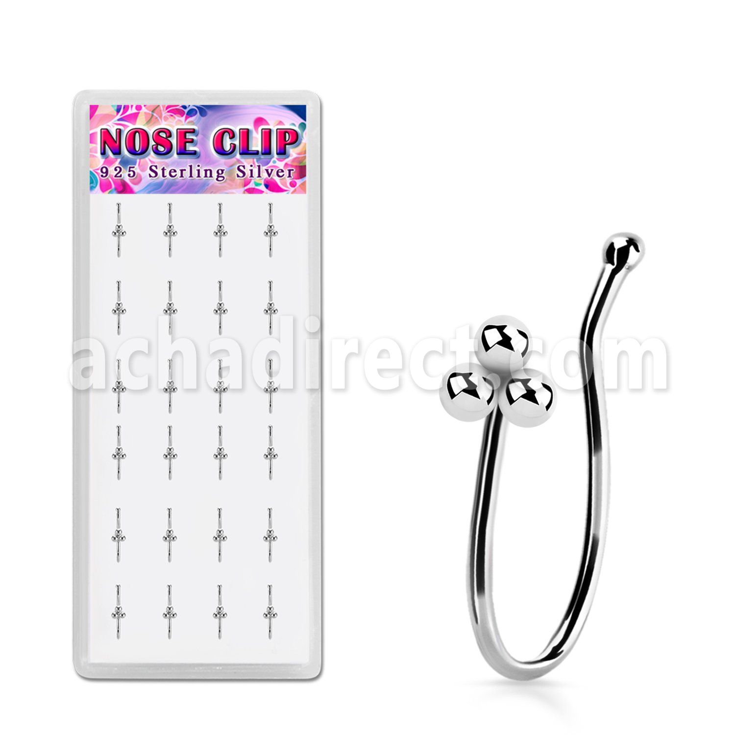 dncl12 silver fake nose rings triple balls top 24pcs