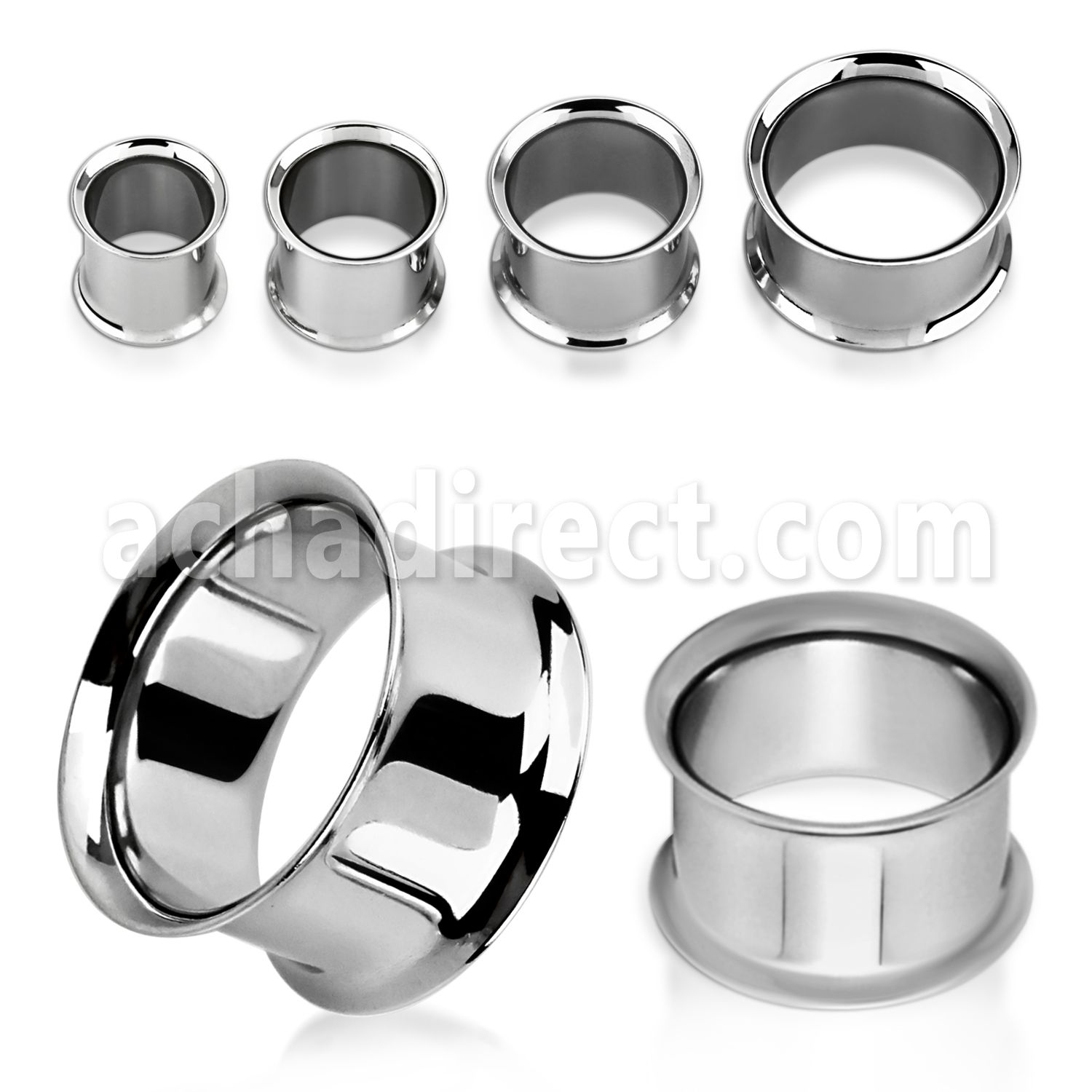 dpg high polished 316l steel double flared flesh tunnel