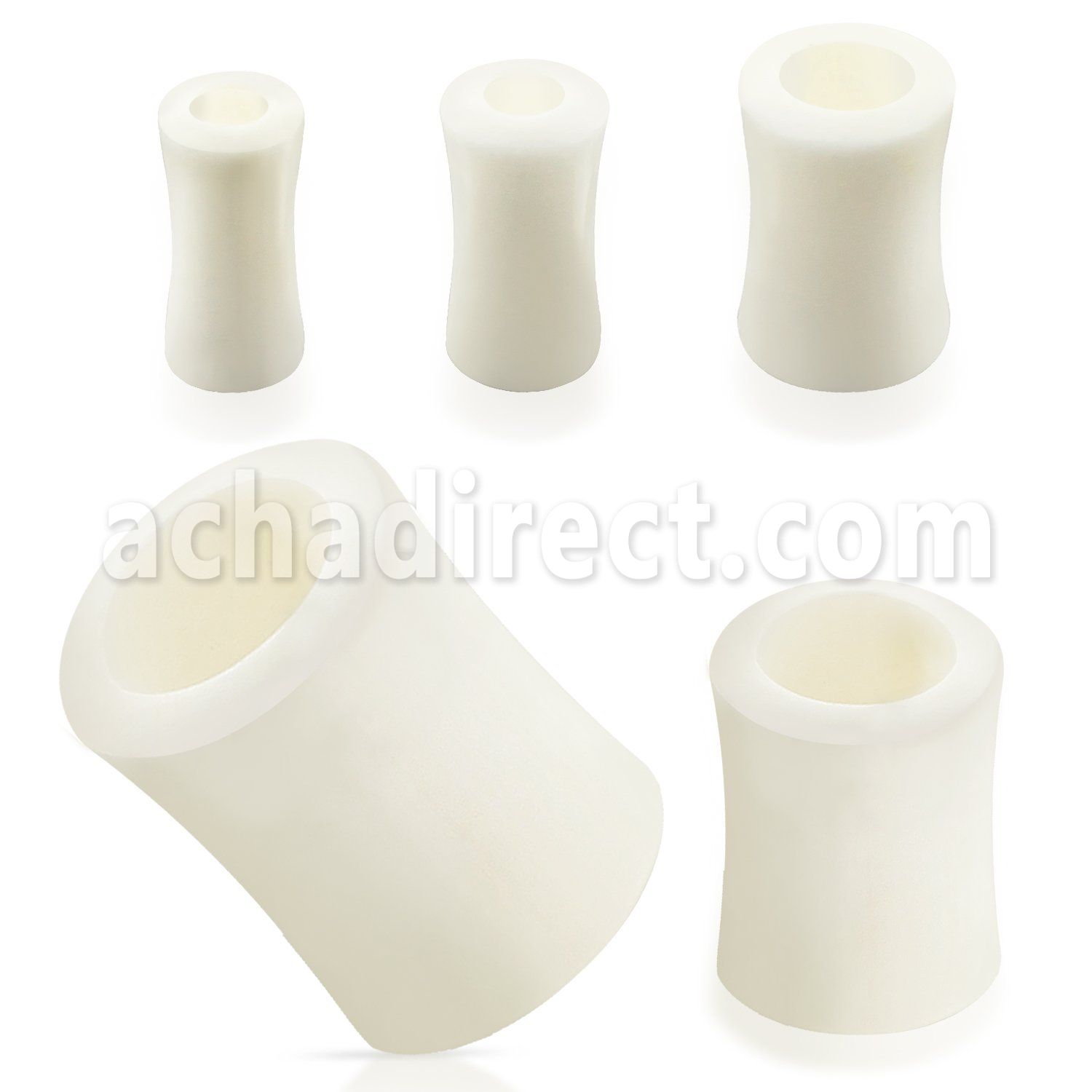 dpwh white bone double flared flesh tunnel size 4mm to 6mm