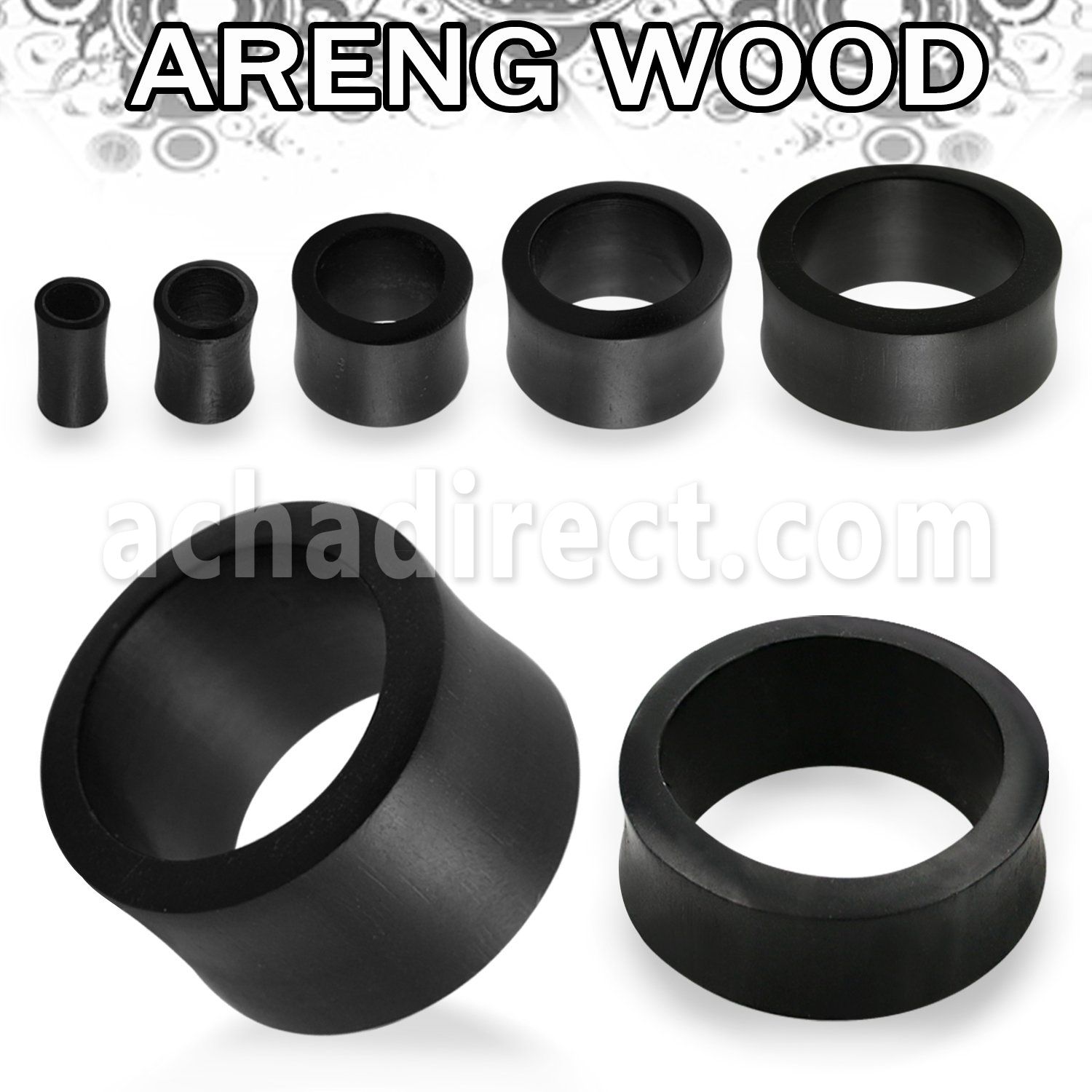 dpwk areng wood double flared flesh tunnel size 3 25mm