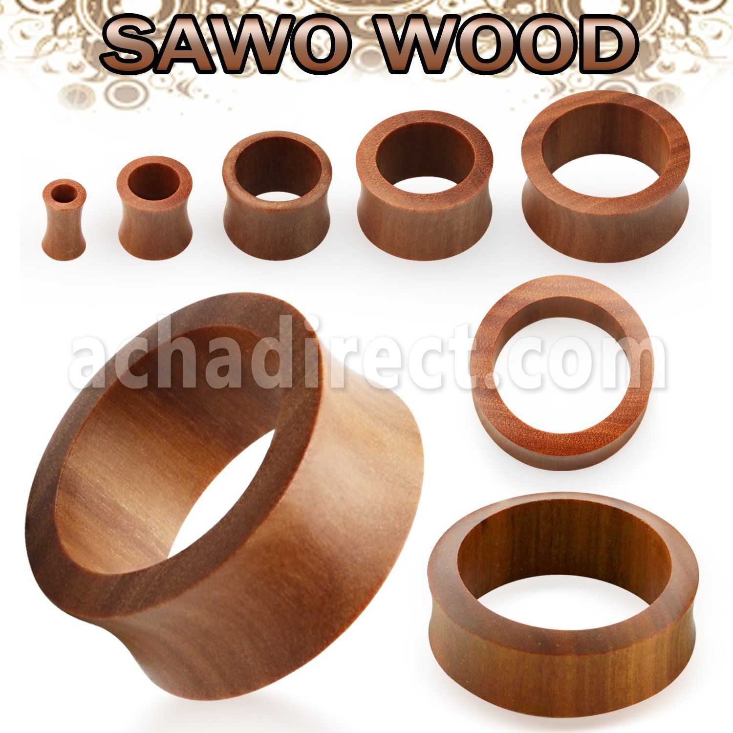 dpws double flare sawo wood flesh tunnel