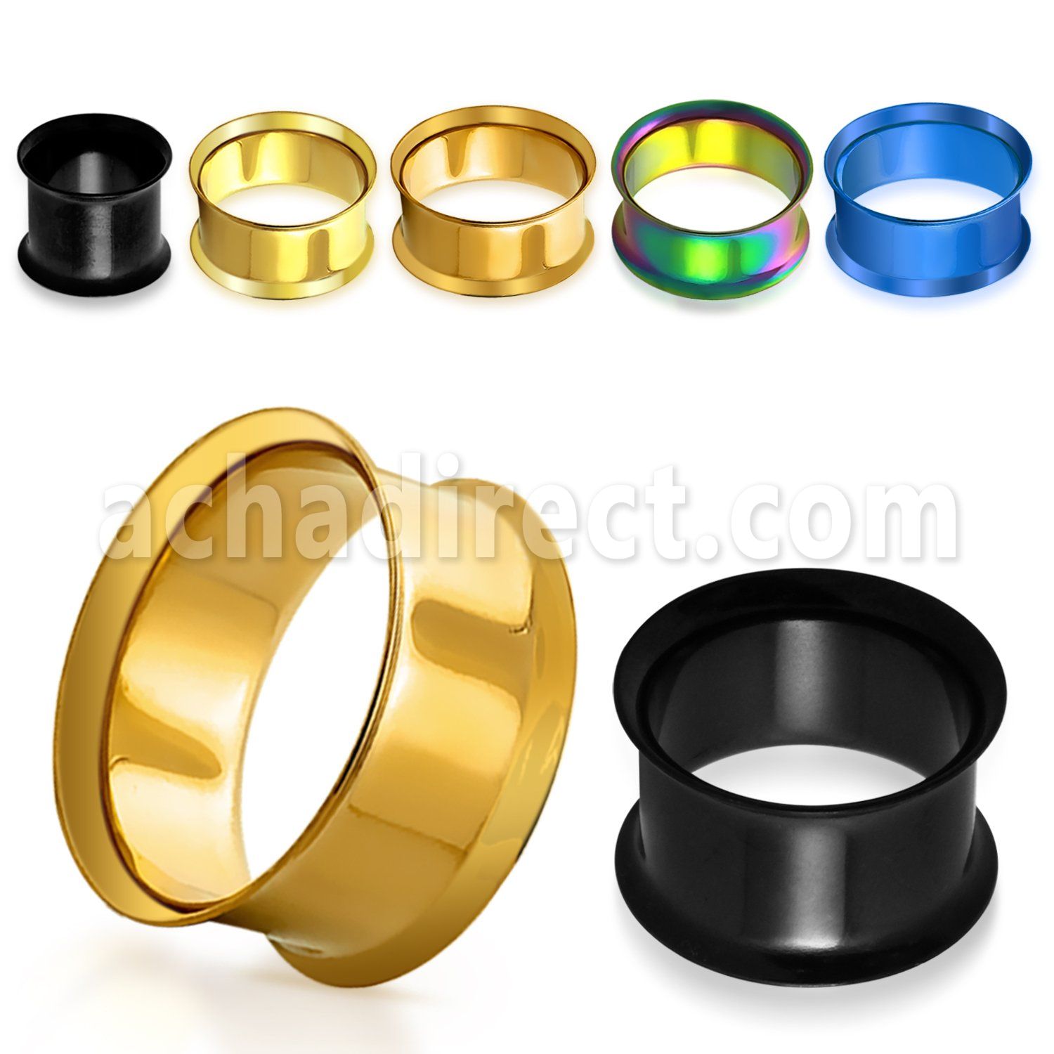 dtpg pvd plated surgical steel double flared flesh tunnel