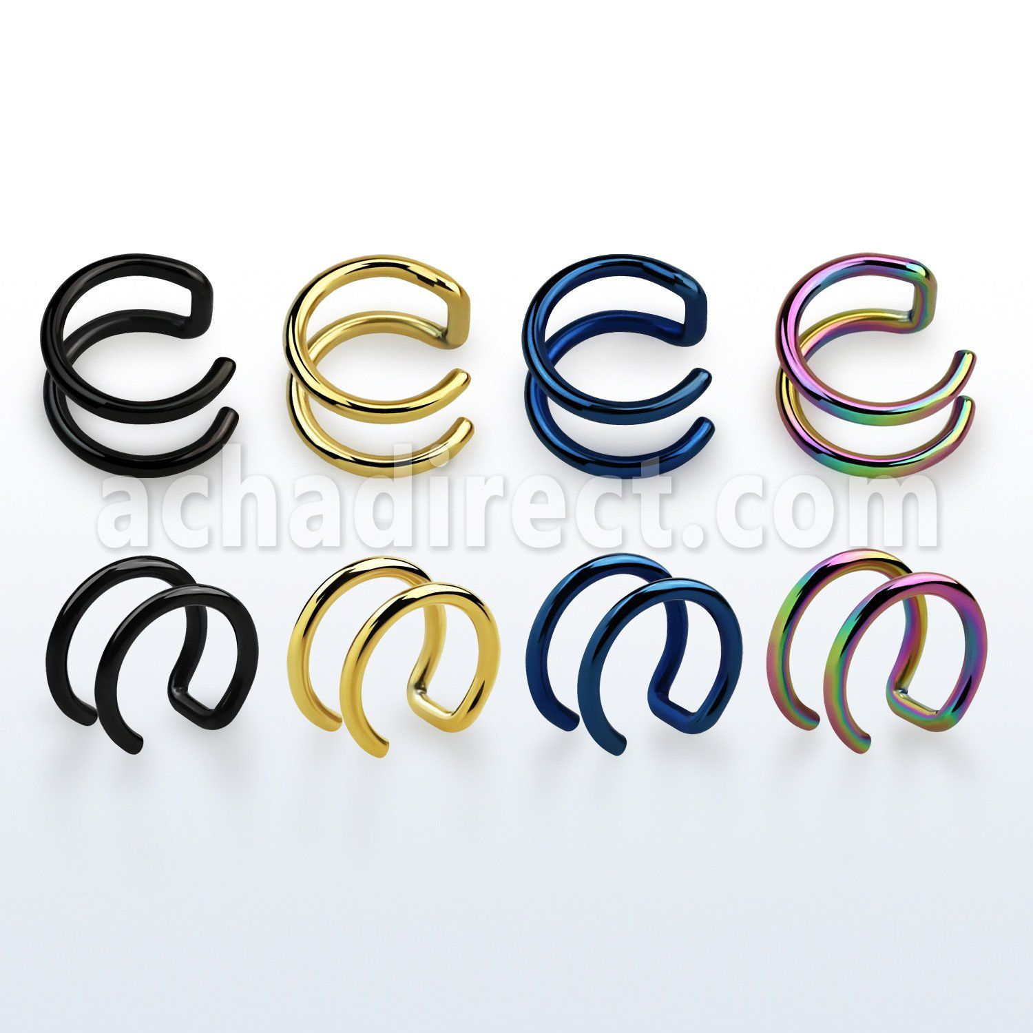 etcf anodized steel fake helix clip in a double hoop design