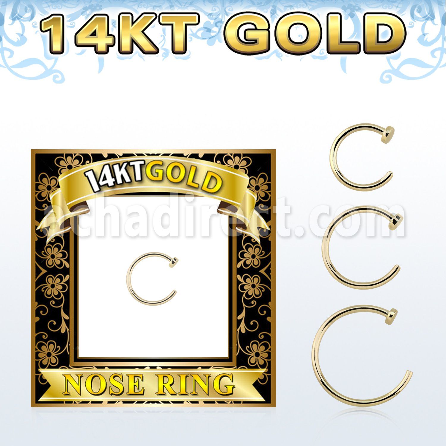 gcln20 solid 14k gold fake nose clip