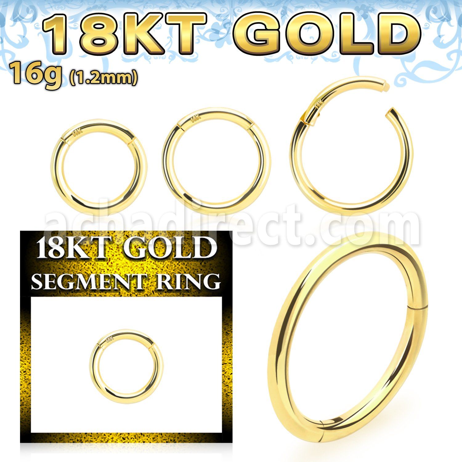 ggsegh16 18k gold hinged segment ring 16g
