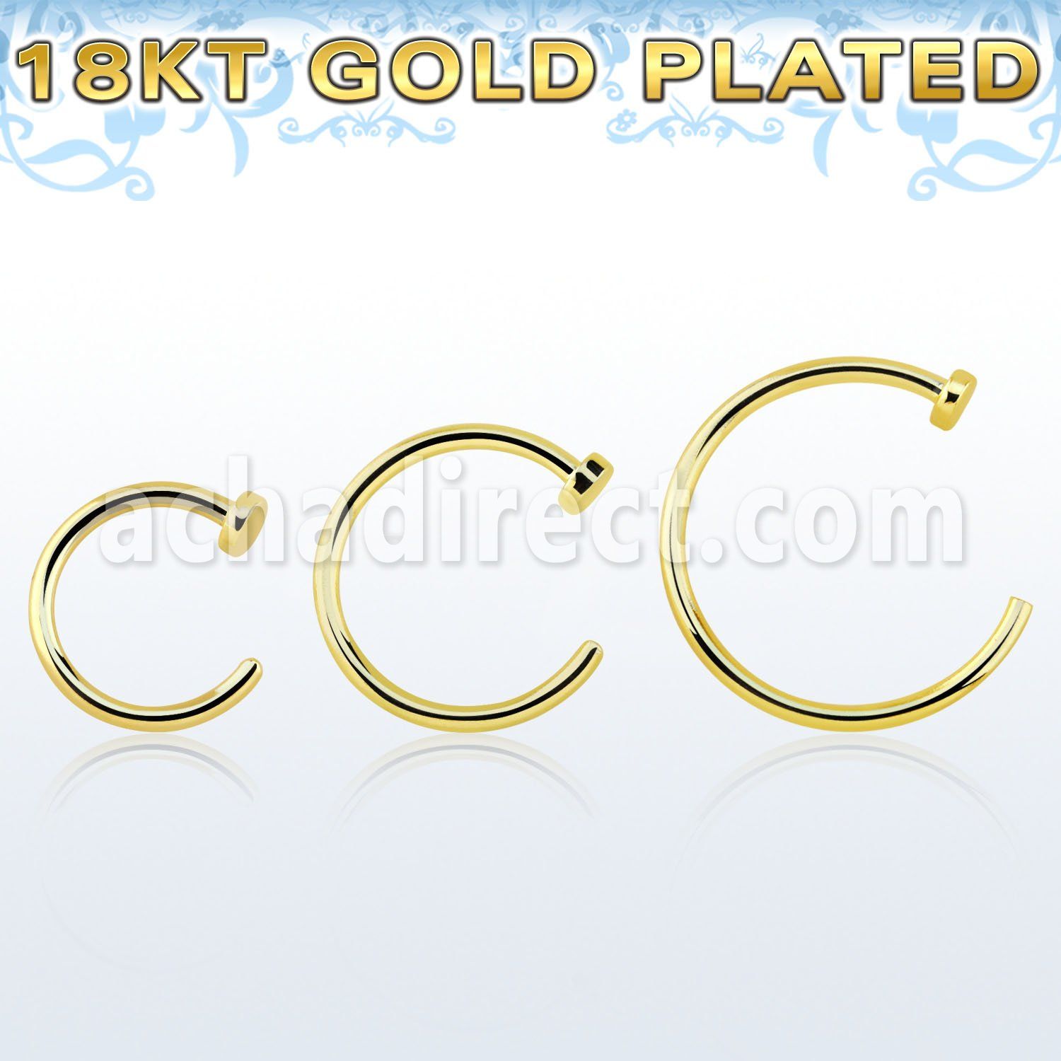 gpcln20 18k gold plated silver fake nose clip, 