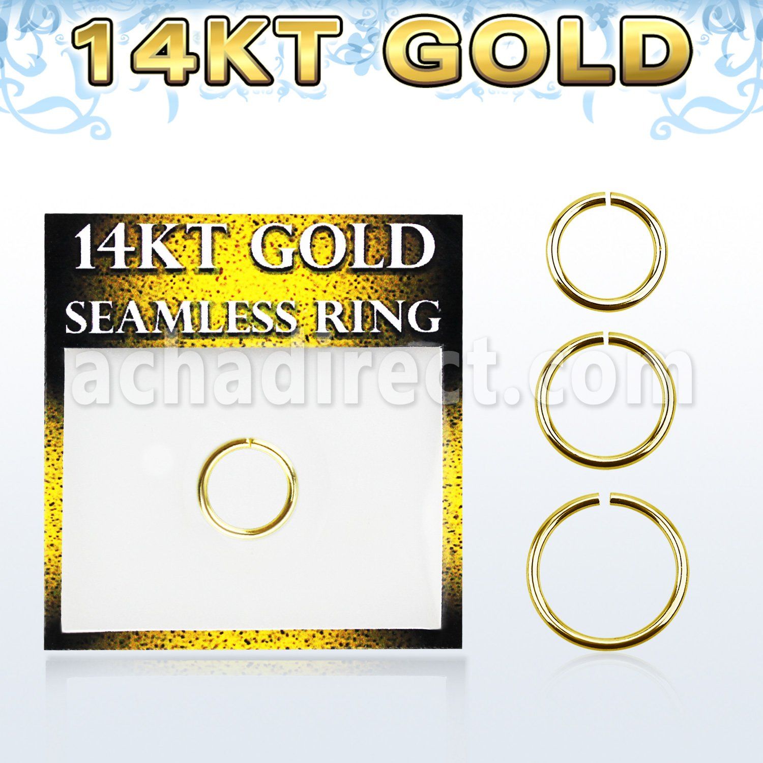 gsel16 solid 14kt gold seamless ring 1 2mm w diameter 8 12mm