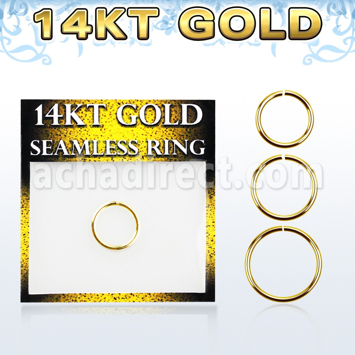 gsel18 solid 14kt gold seamless ring 1mm w diameter 8 12mm