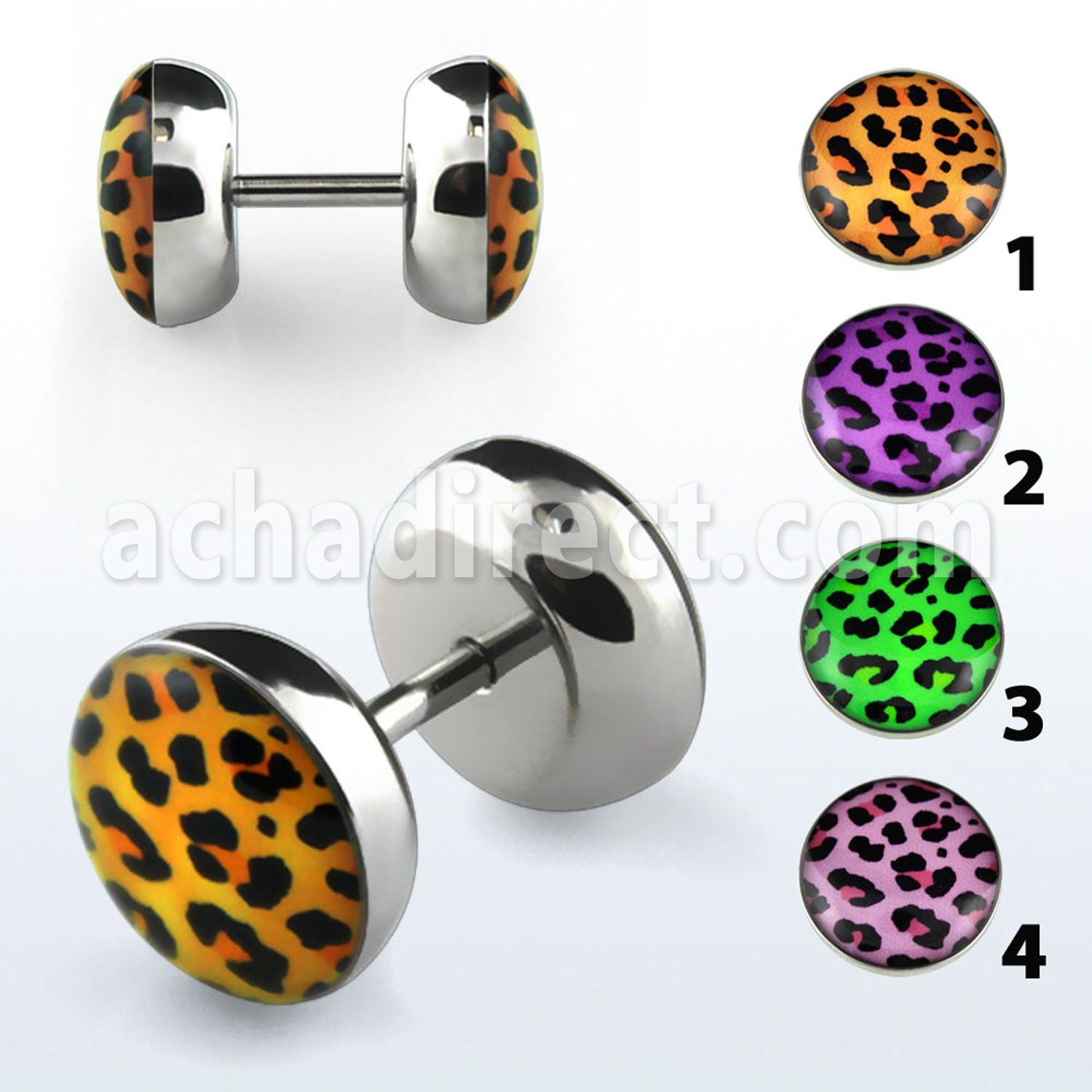 ilpb 316l steel fake plug with leopard logo without o ring