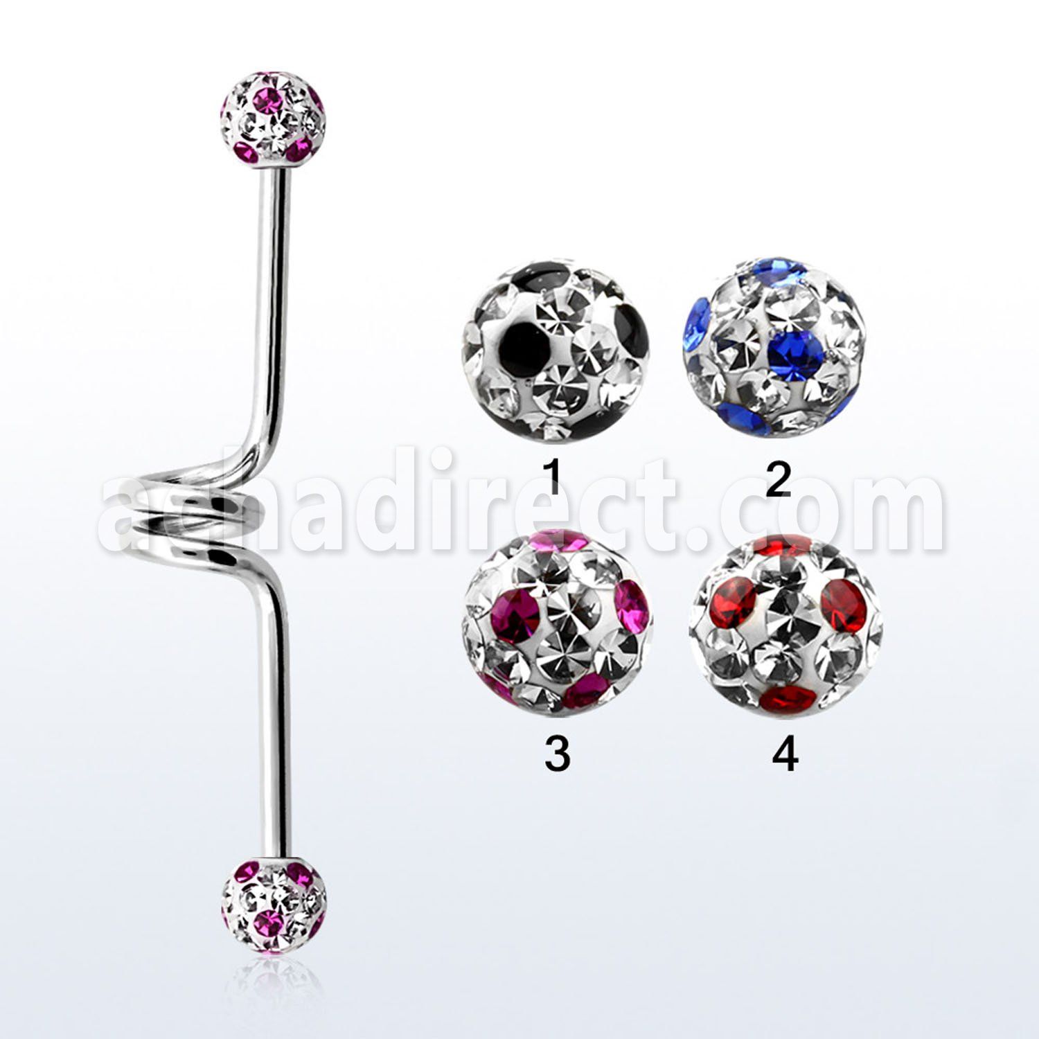 incfr5a 316l steel industrial twister barbell with dotted balls