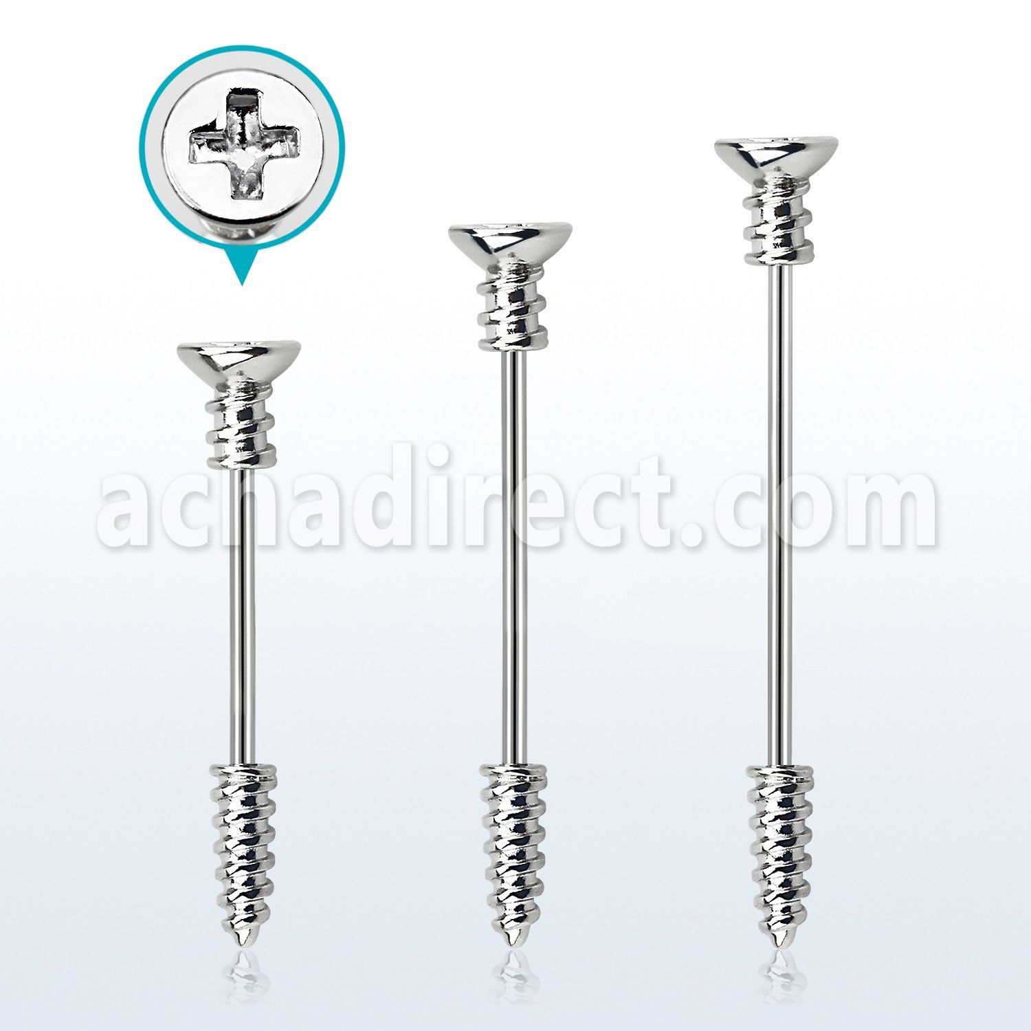 indsh36s surgical steel industrial barbell