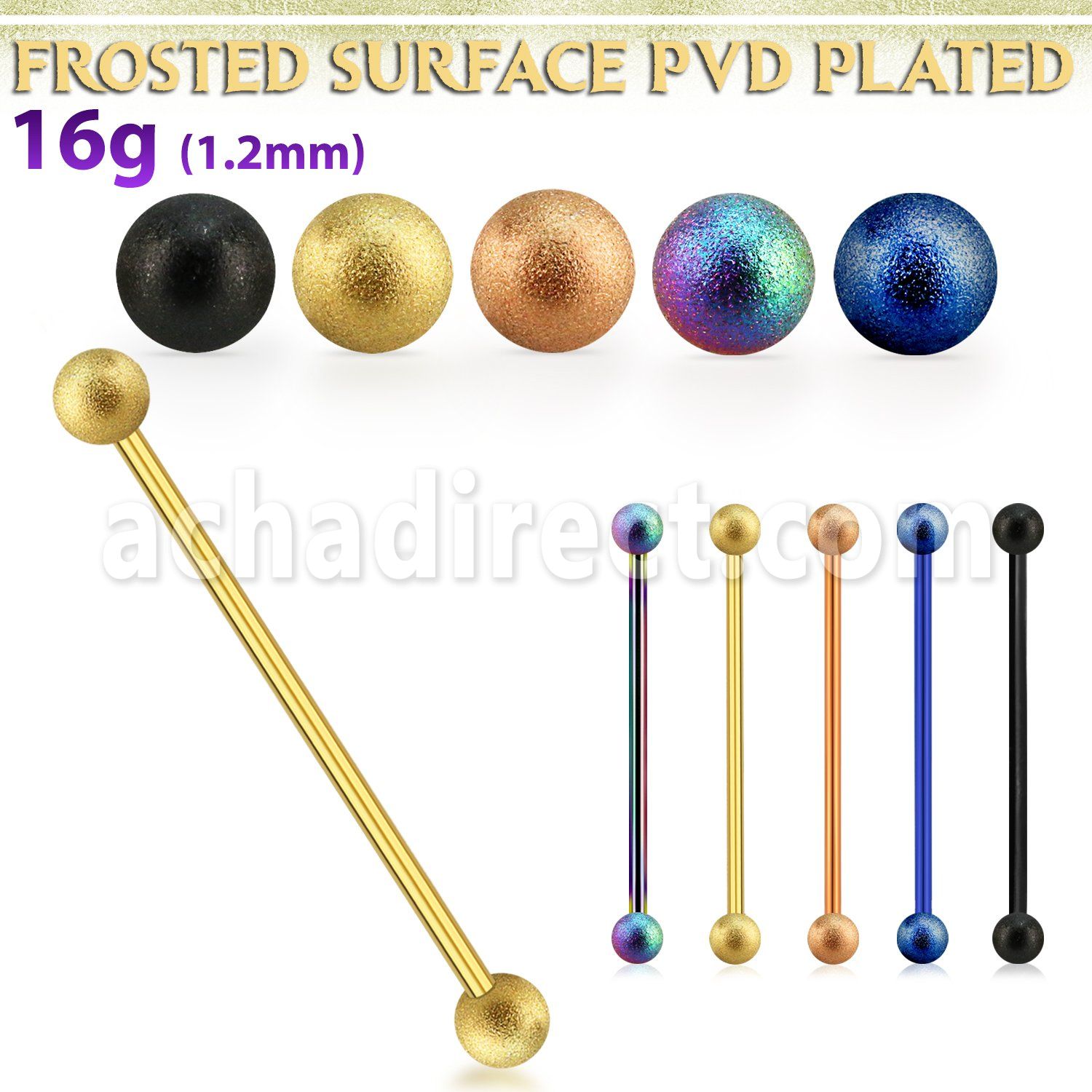 intfo4s anodized steel industrial barbell w frosted steel ball