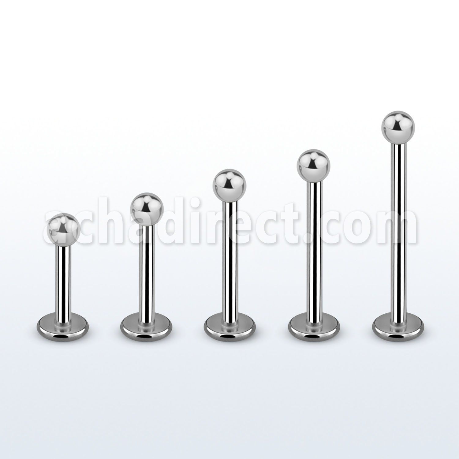 lbb2 6mm 16mm of surgical steel labret with 2mm ball