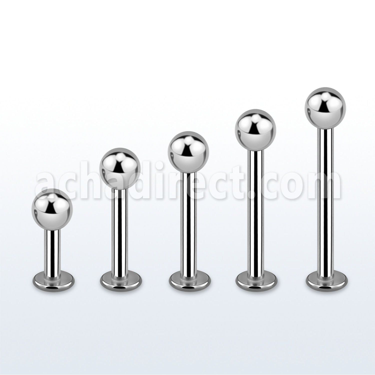 lbb4 6mm 12mm of surgical steel labret with 4mm ball