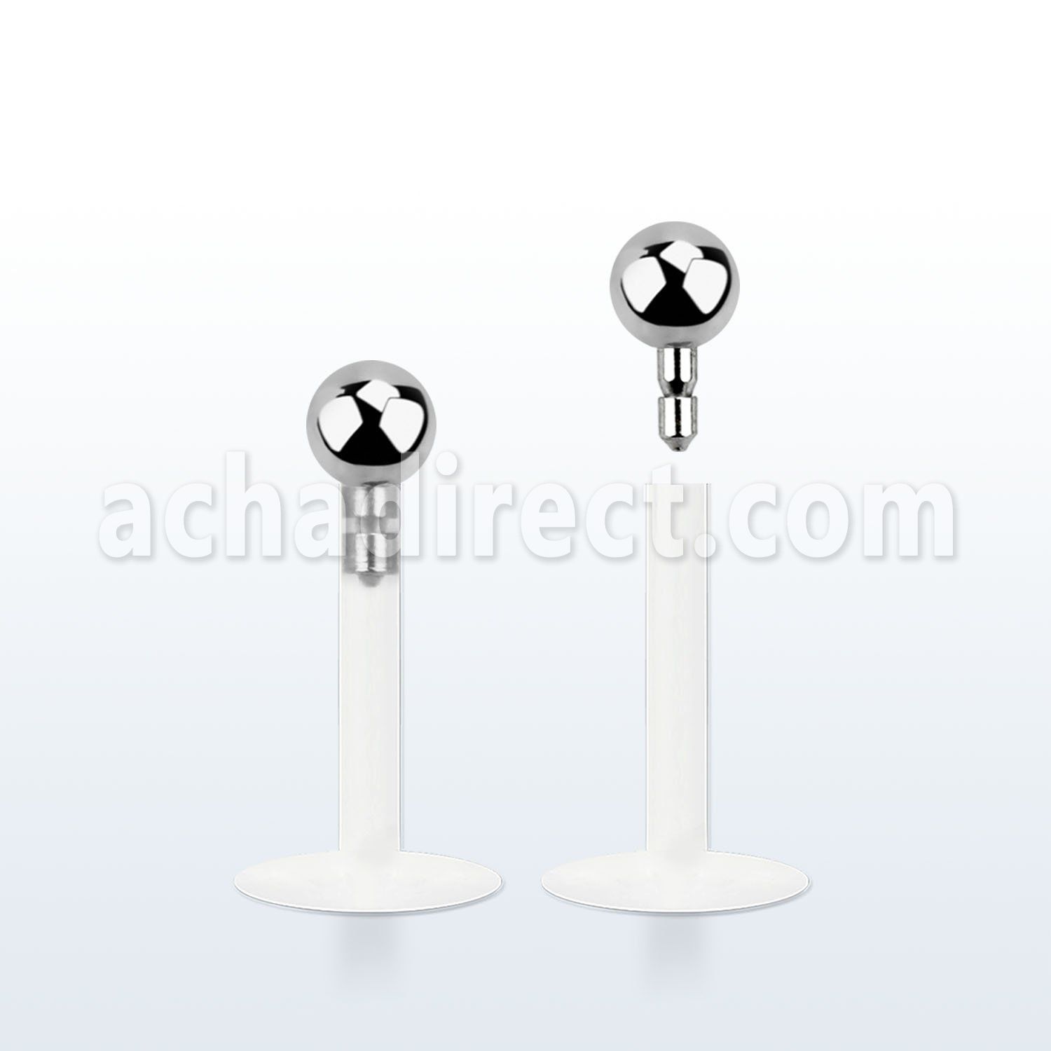 lbib2 bio flexible labret with a 2mm push in steel ball