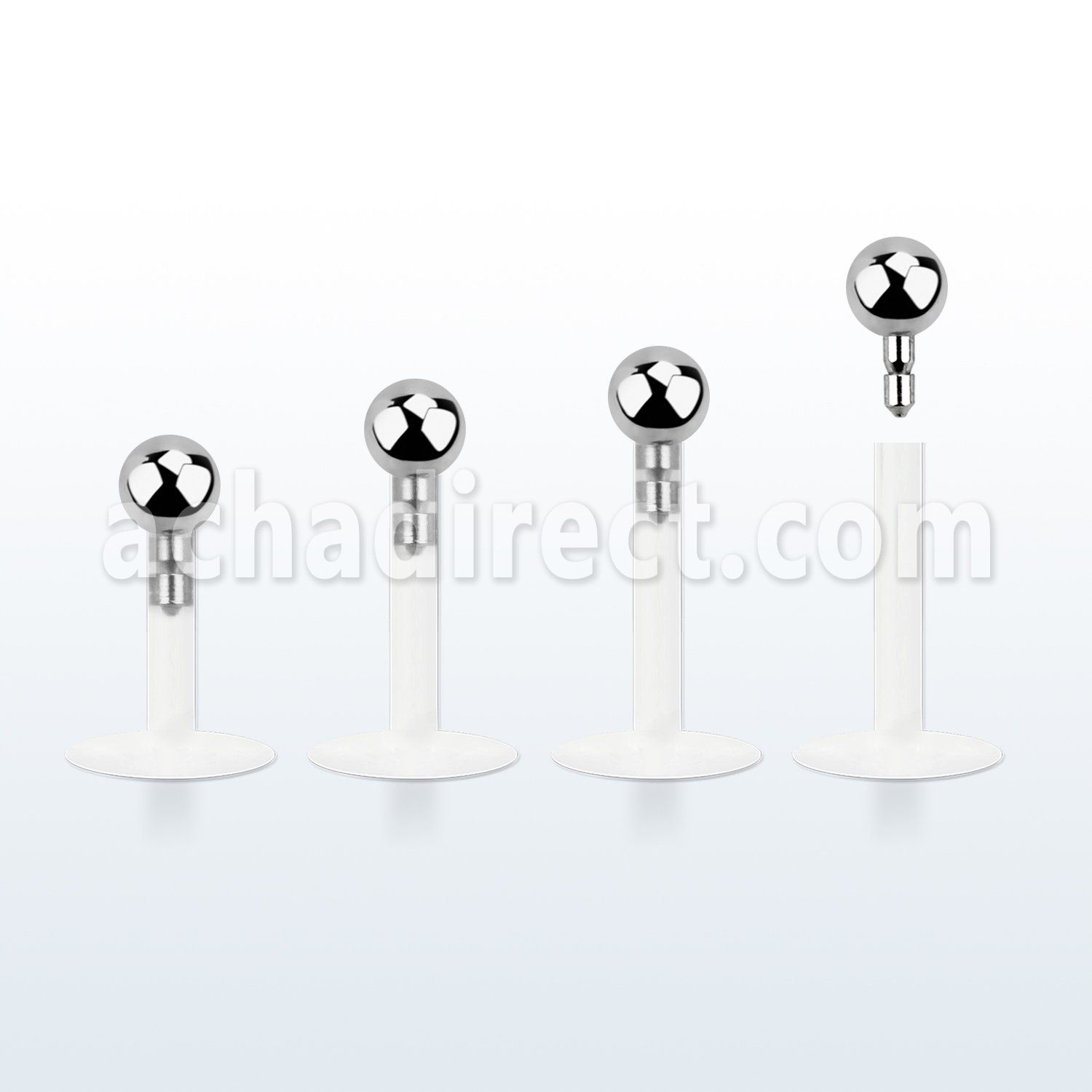 lbib bio flexible labret with a 3mm push in steel ball