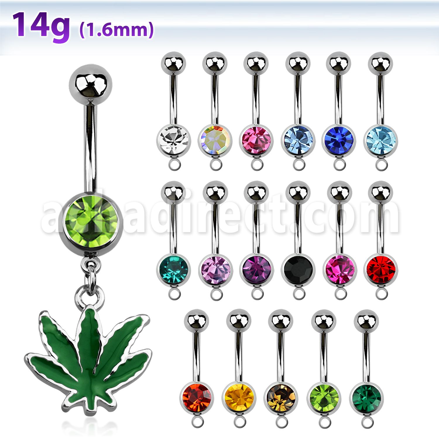mcd432 steel belly banana w dangling green marihuana leaf