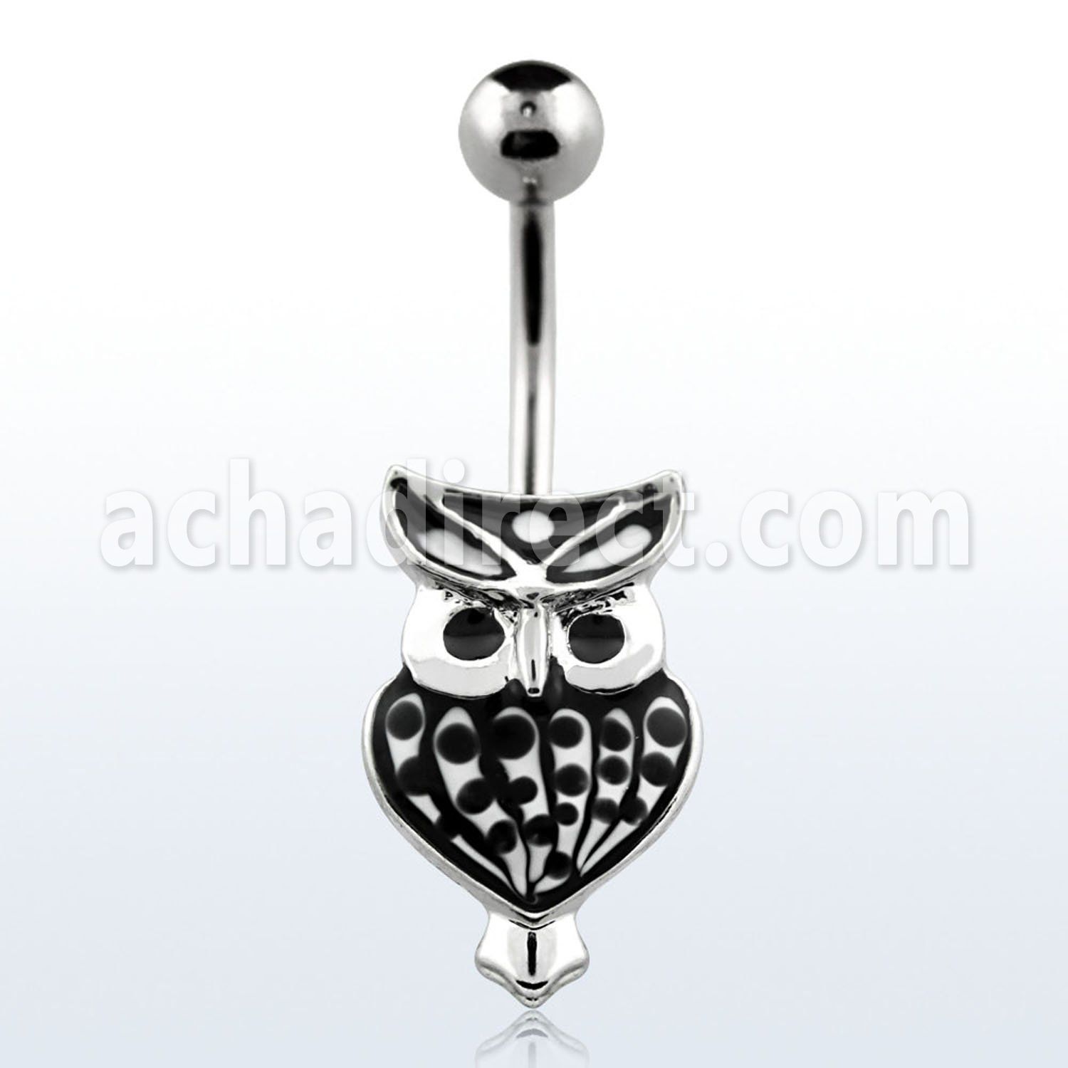 mcd548 316l steel belly banana with enamel painted owl