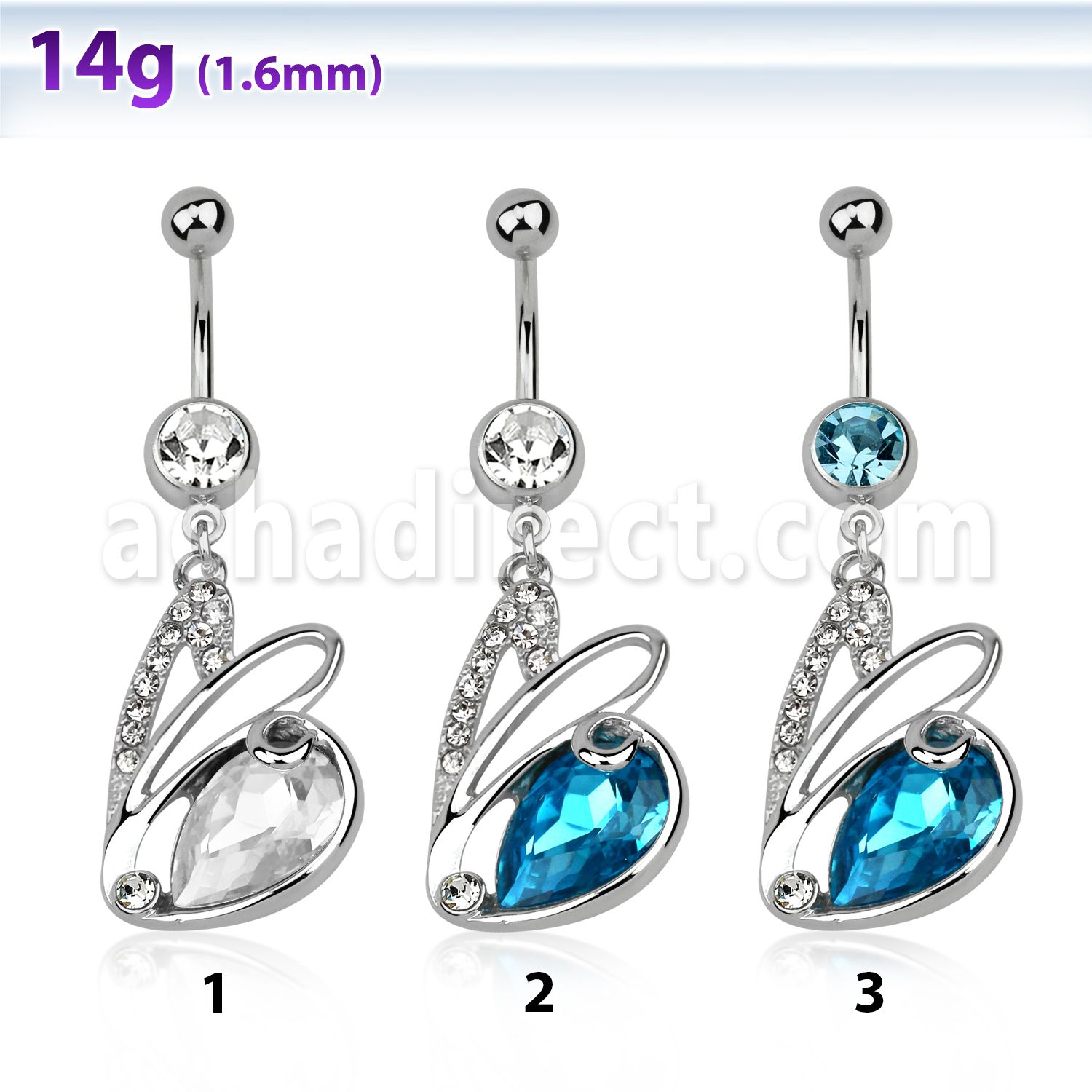 mcd586 steel belly banana w swan with crystals 