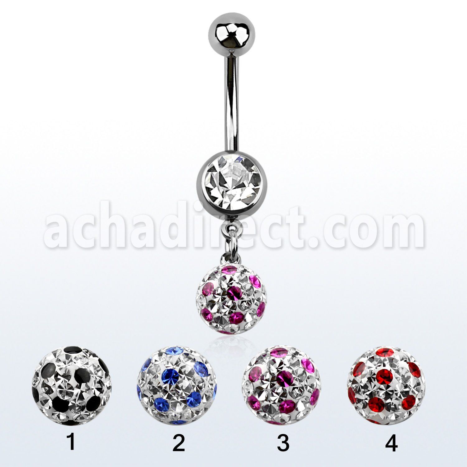 mcd626a 316l steel belly banana w bezel ball dotted ball