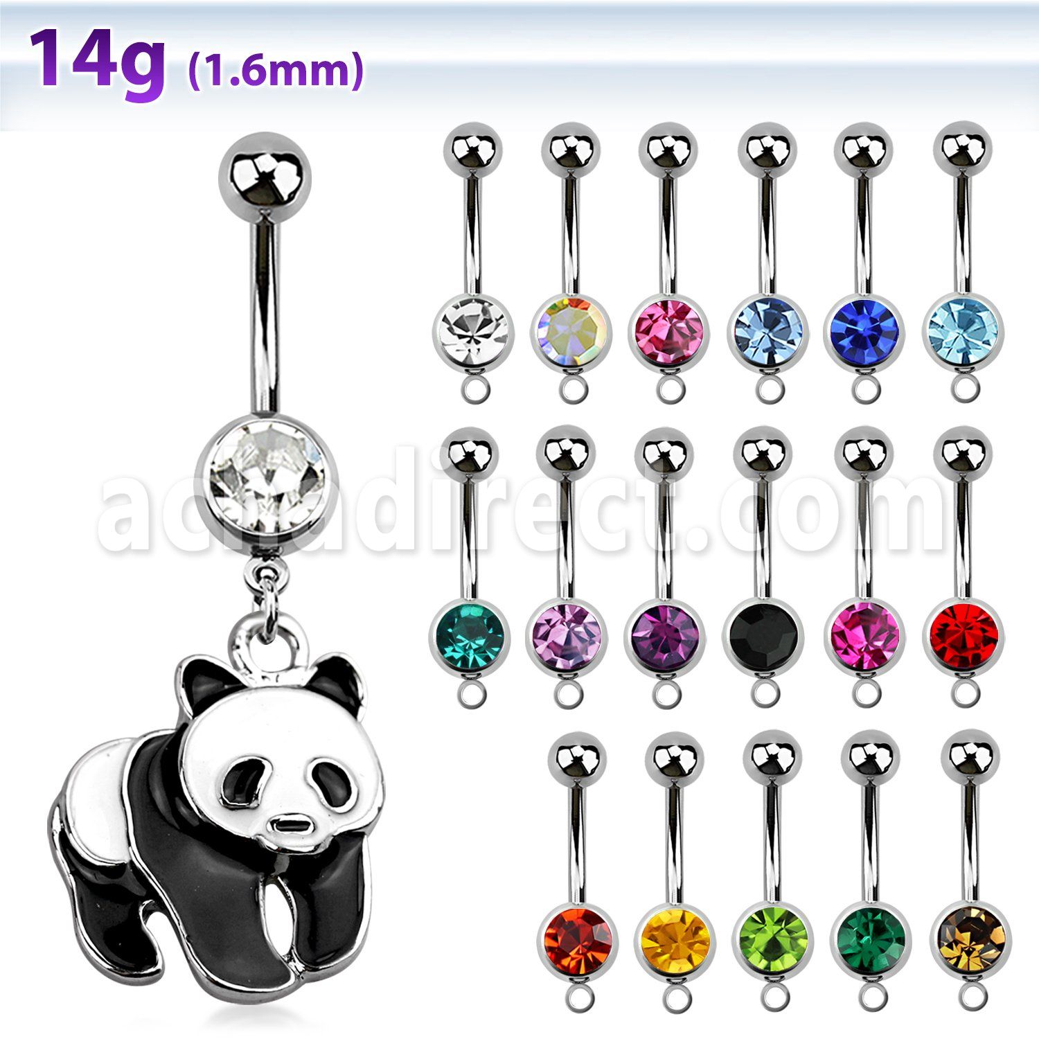 mcd688 belly banana w a painted panda shaped dangling 