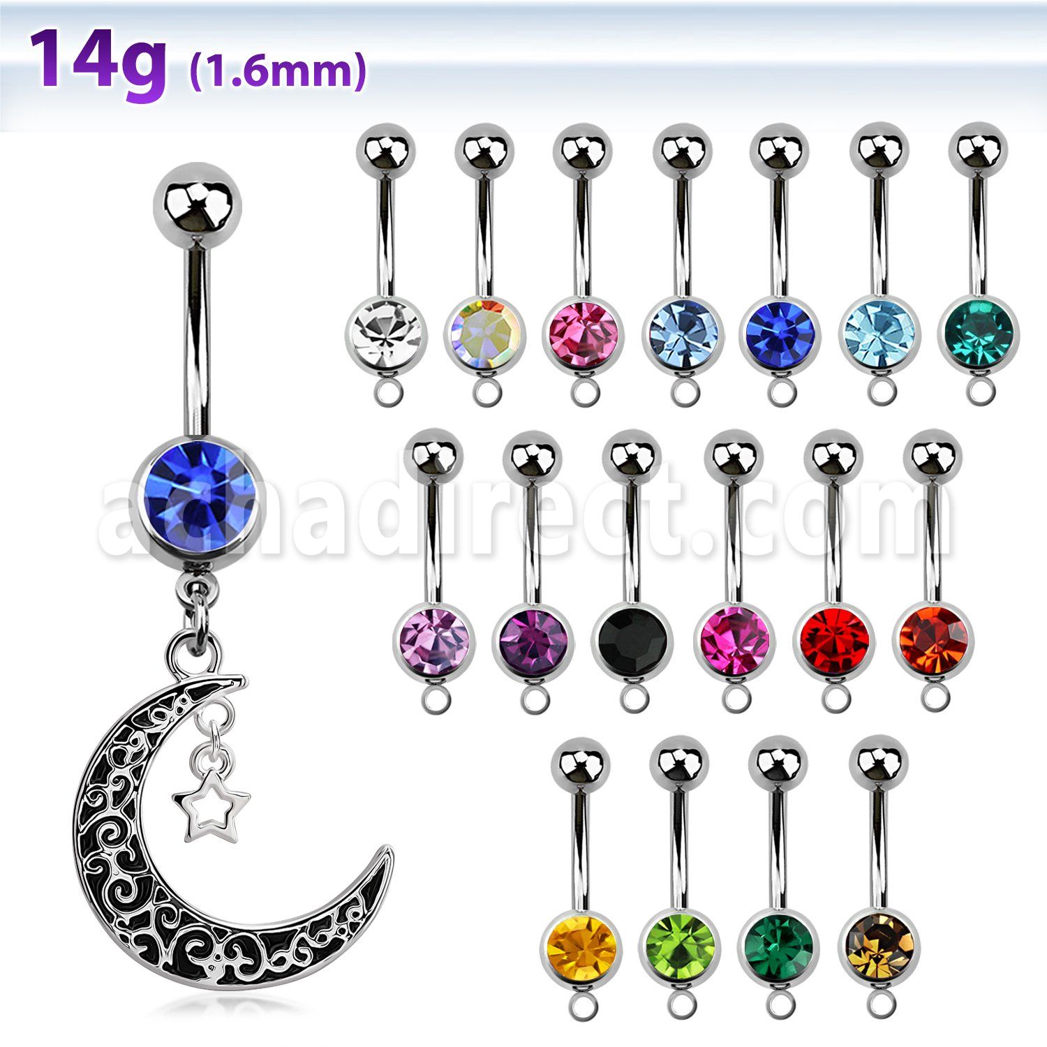 mcd730 steel belly banana w dangling vintage moon w star