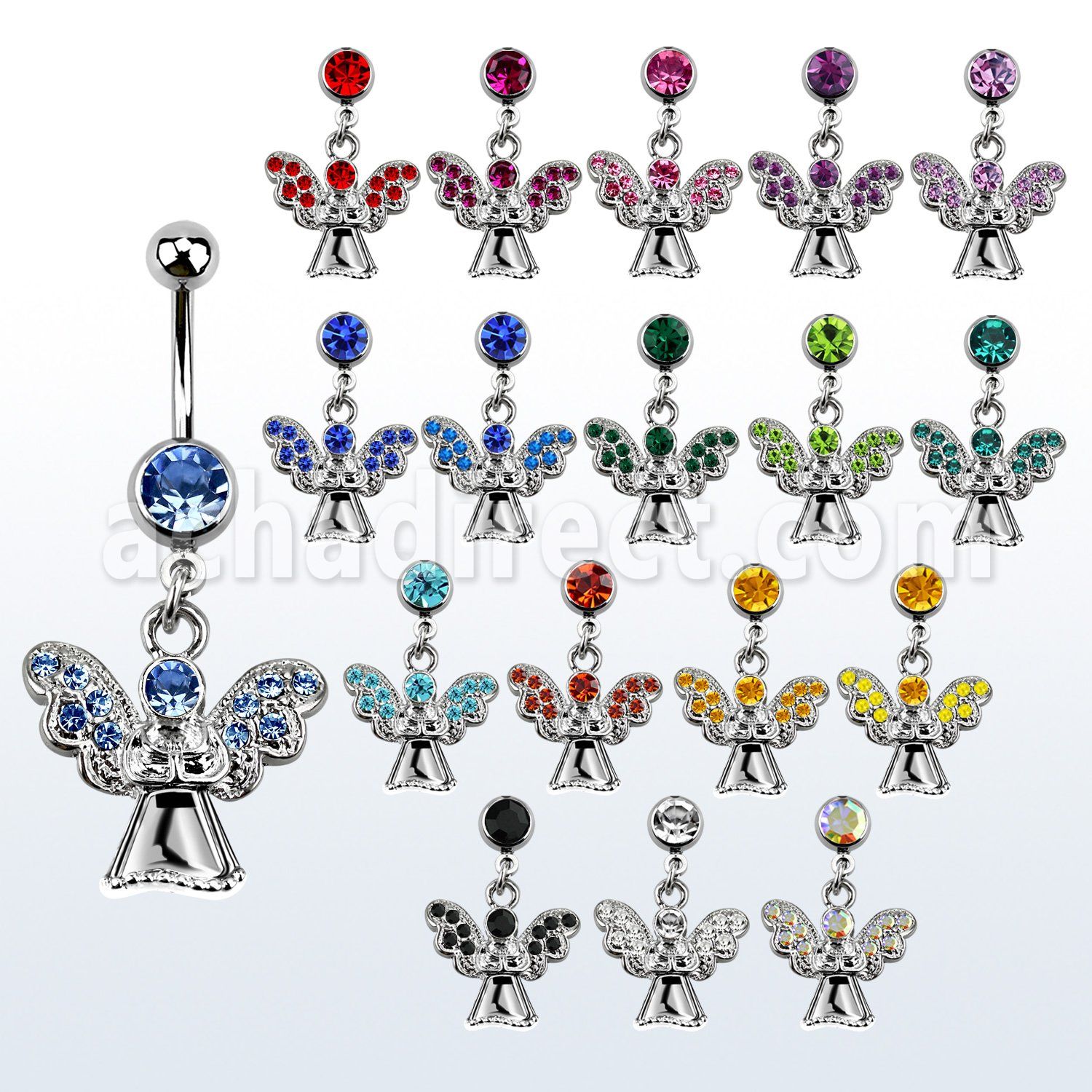 mcdang2 316l steel belly banana with jewel ball herald angel