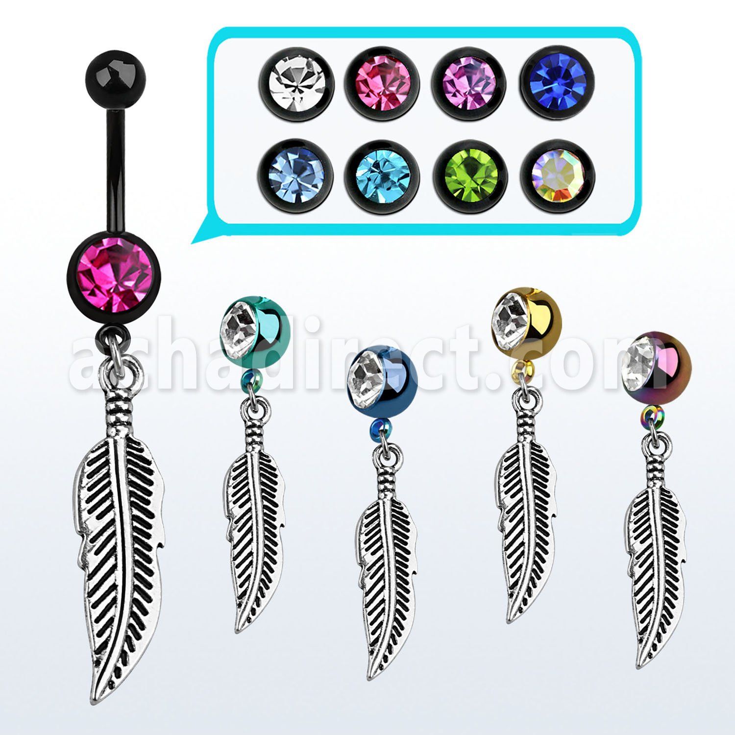 mdk654 pvd 316l steel belly banana w anodized ball feather