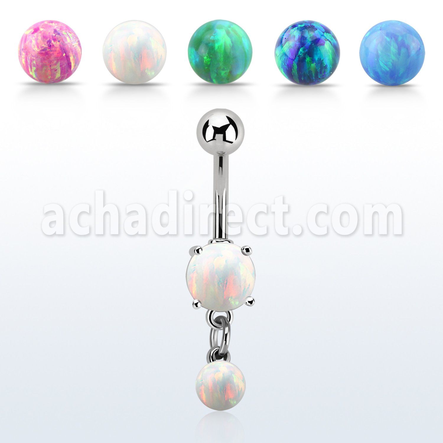 moopb5 steel belly banana w 7mm opal dangling 5mm opal ball