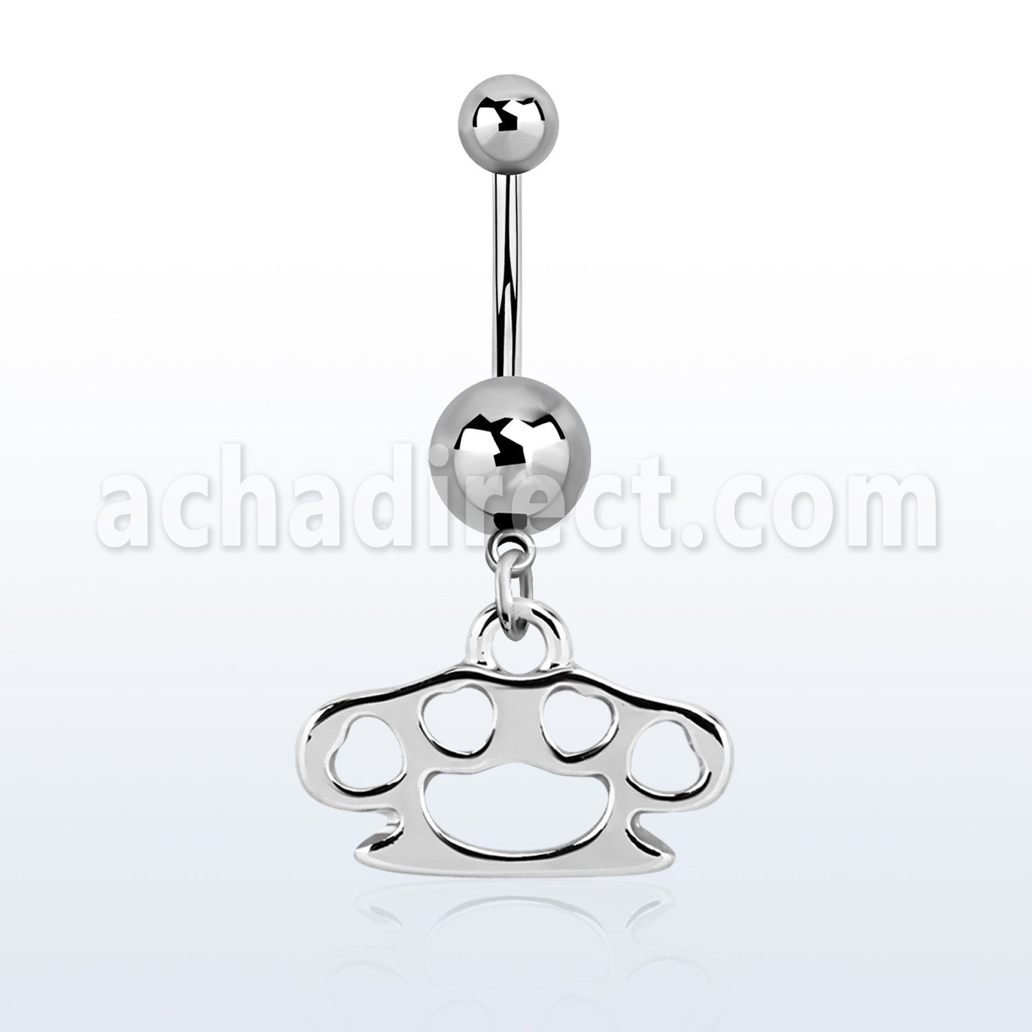 msd376 316l steel belly banana w a dangling brass knuckle