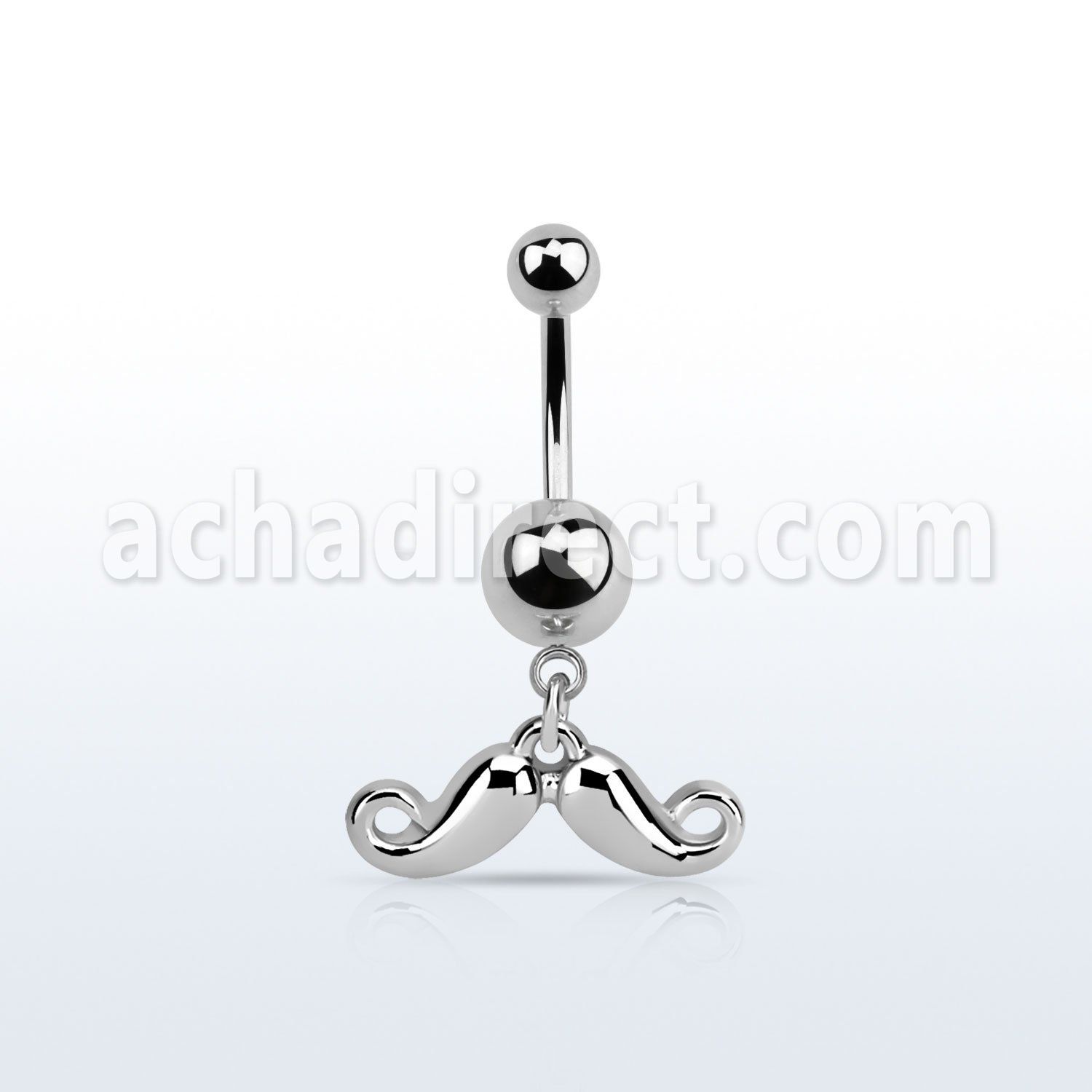 msd519 316l steel belly banana w dangling happy mustache
