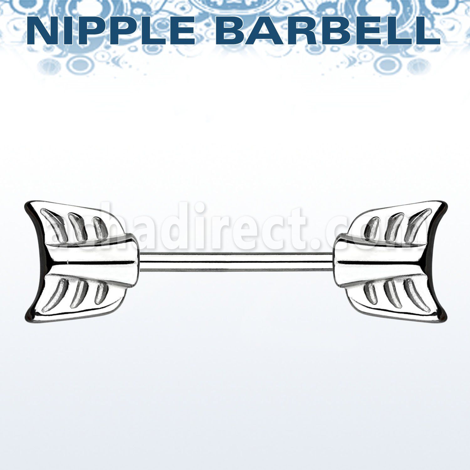 npsh7 136l steel nipple barbell with casted steel arrow ends